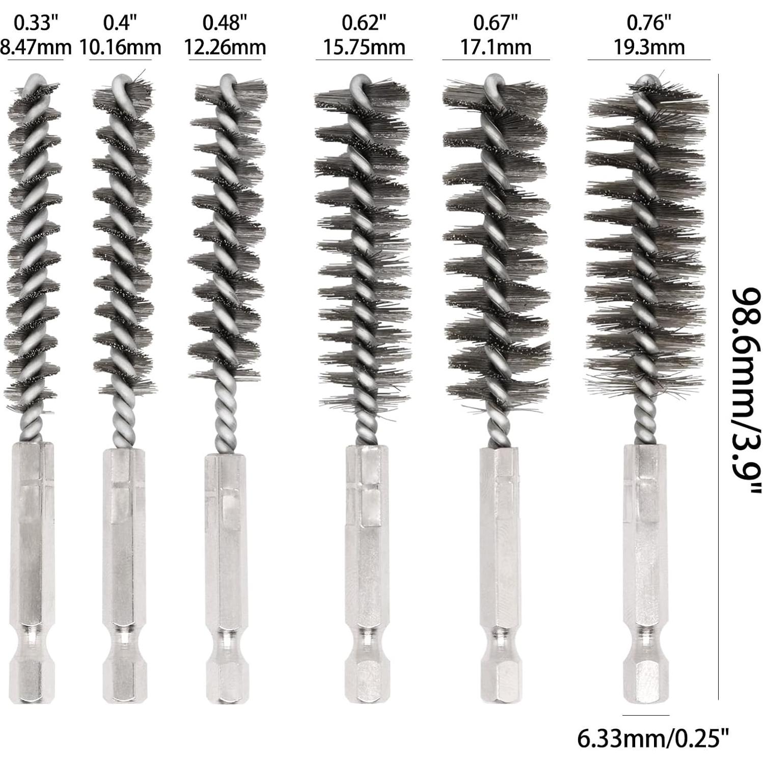 6 Cepillos de Agujero BUXIMN para Taladro Acero Inoxidable 8-19mm