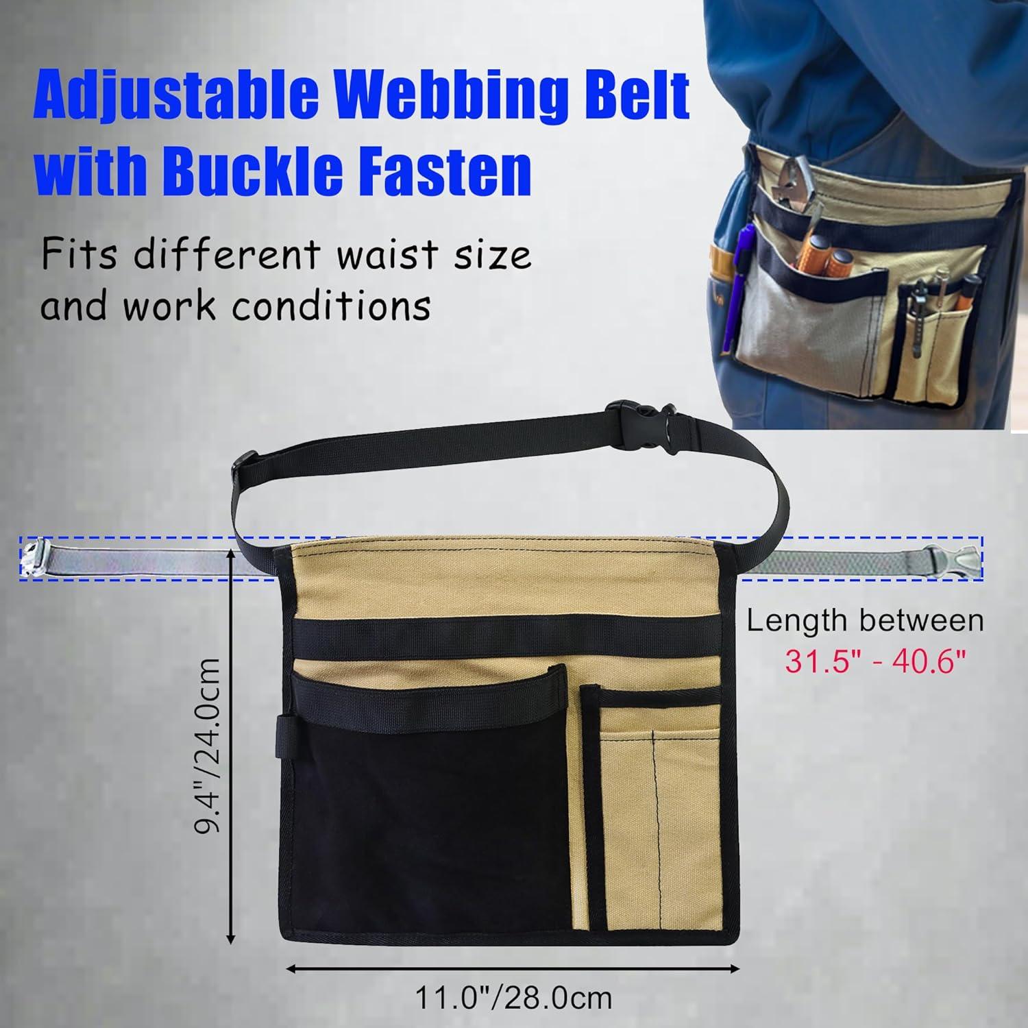 Bolsa de Cintura Utilitaria FAUDRECRO 5 Bolsillos Lona Gris Amarillo