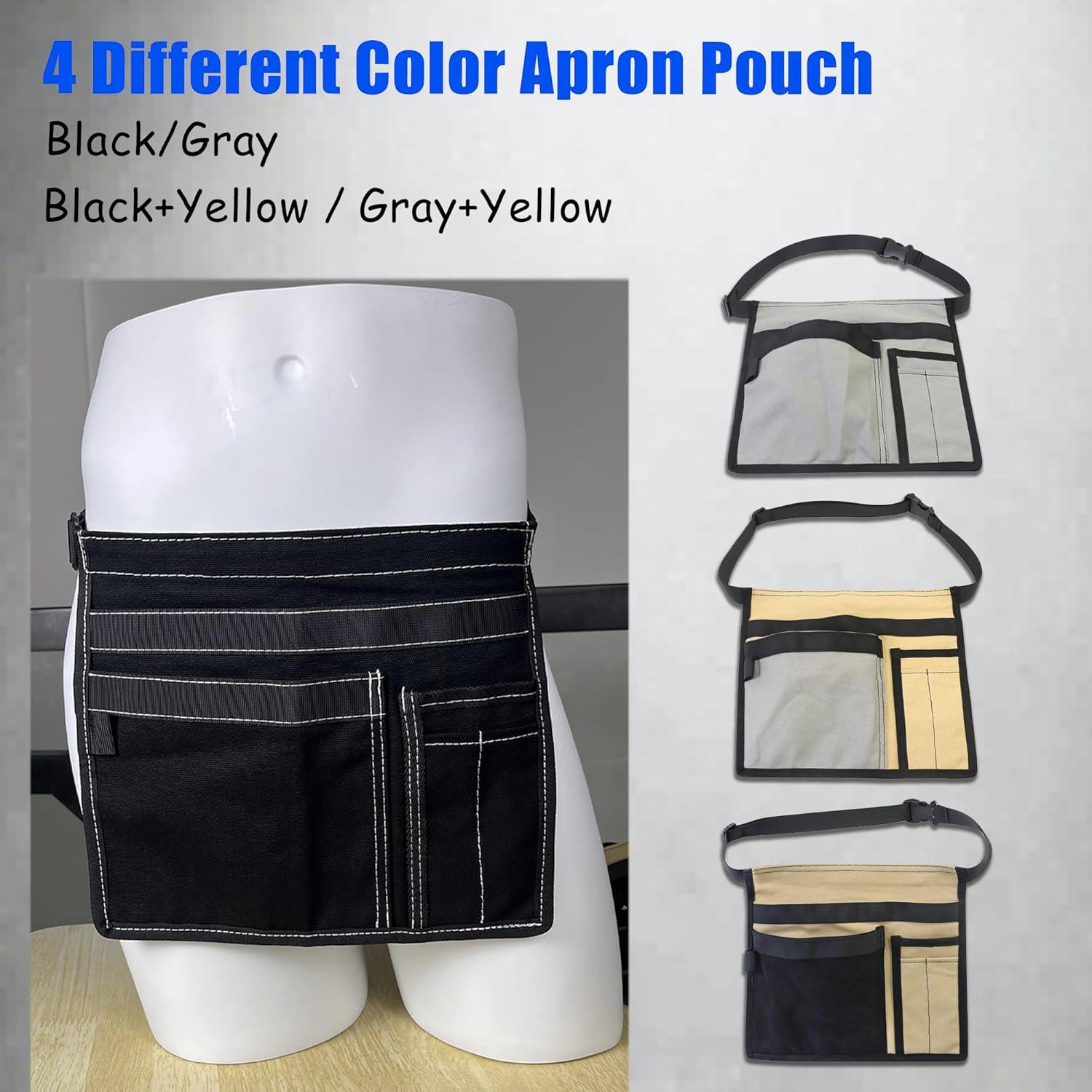 Bolsa de Cintura Utilitaria FAUDRECRO 5 Bolsillos Lona Gris Amarillo