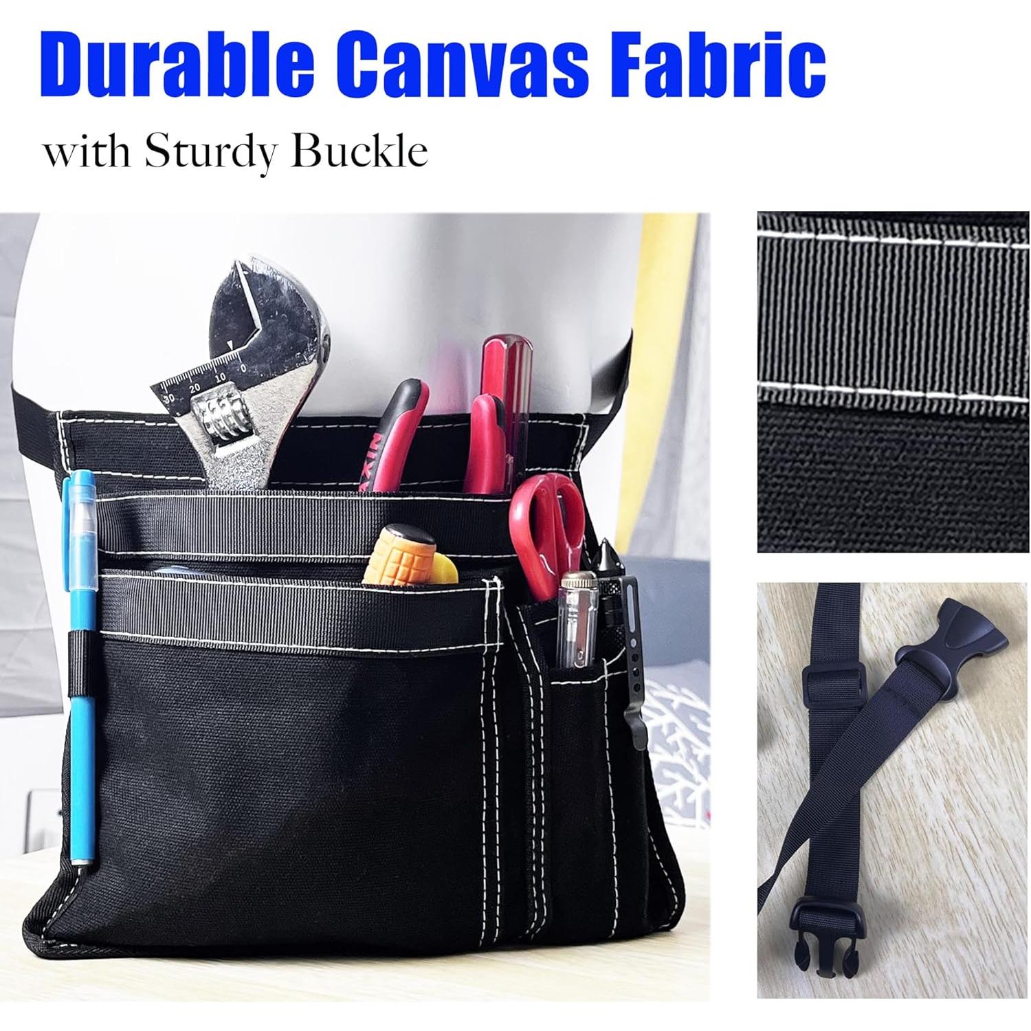 Bolsa de Cintura Utilitaria FAUDRECRO 5 Bolsillos Lona Gris Amarillo