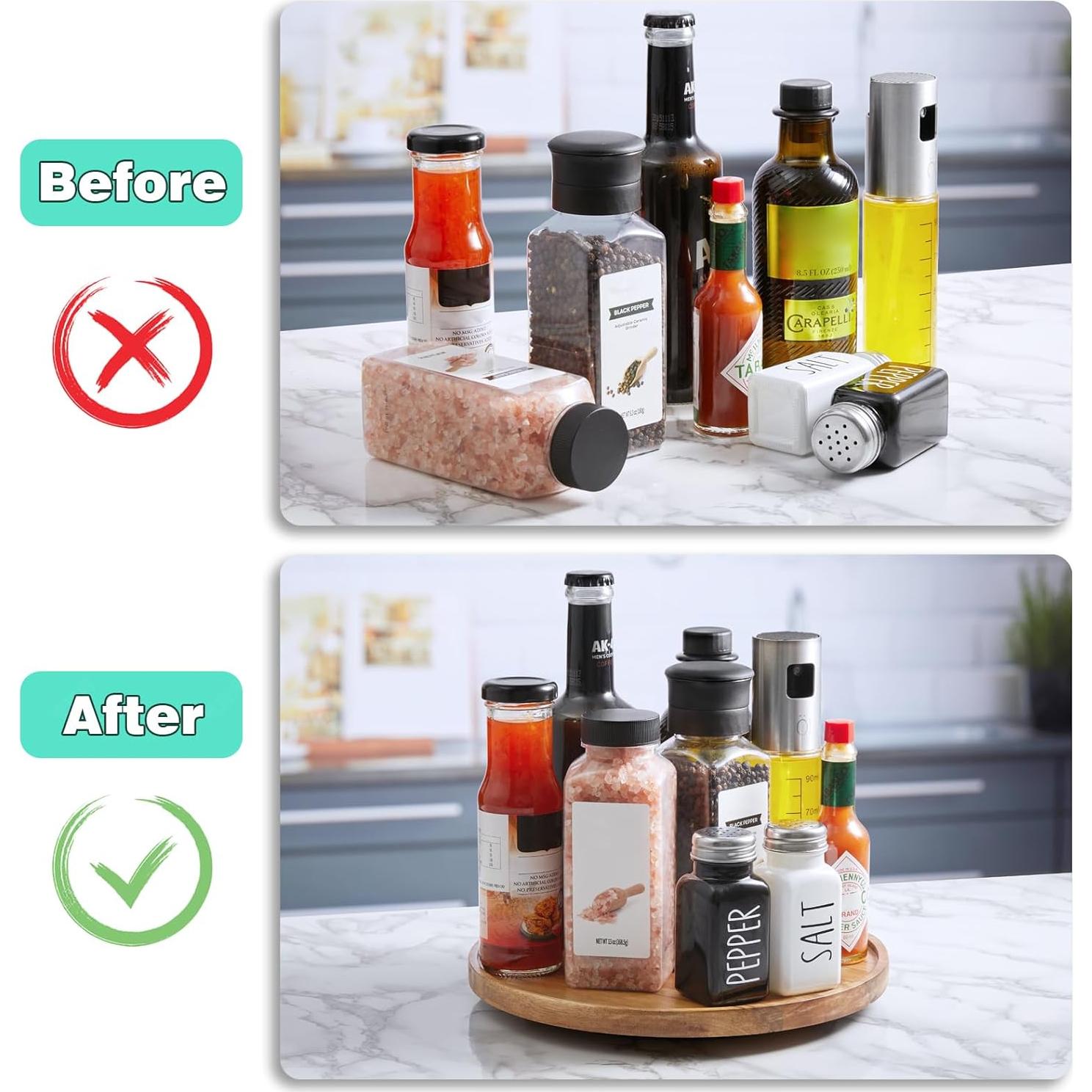 Organizador giratorio Lazy Susan Bivvclaz 23 cm Acacia