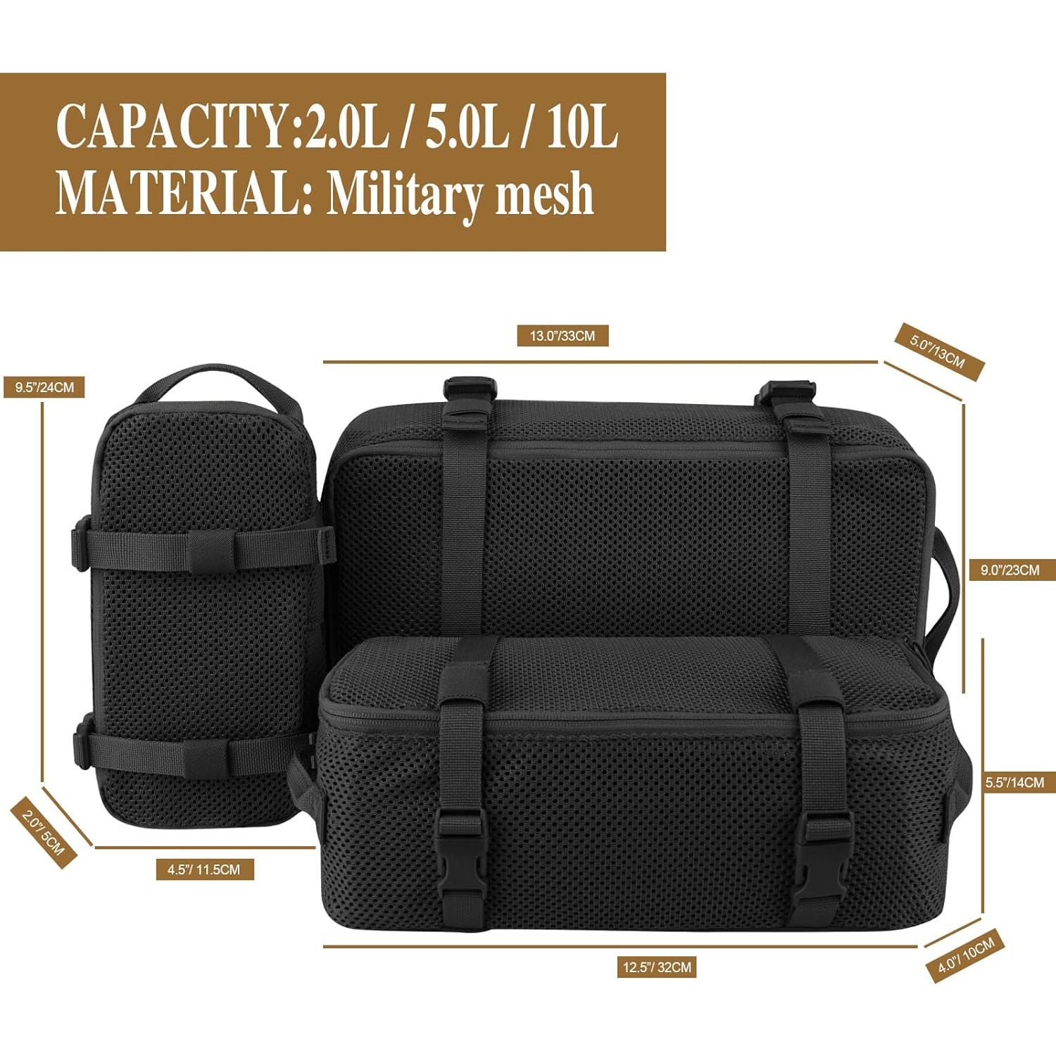 Cubos de Empaque Tácticos Petac Gear 3 Pcs Malla Resistente