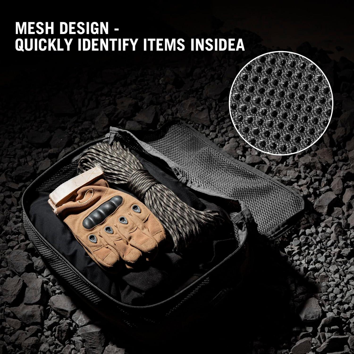 Cubos de Empaque Tácticos Petac Gear 3 Pcs Malla Resistente