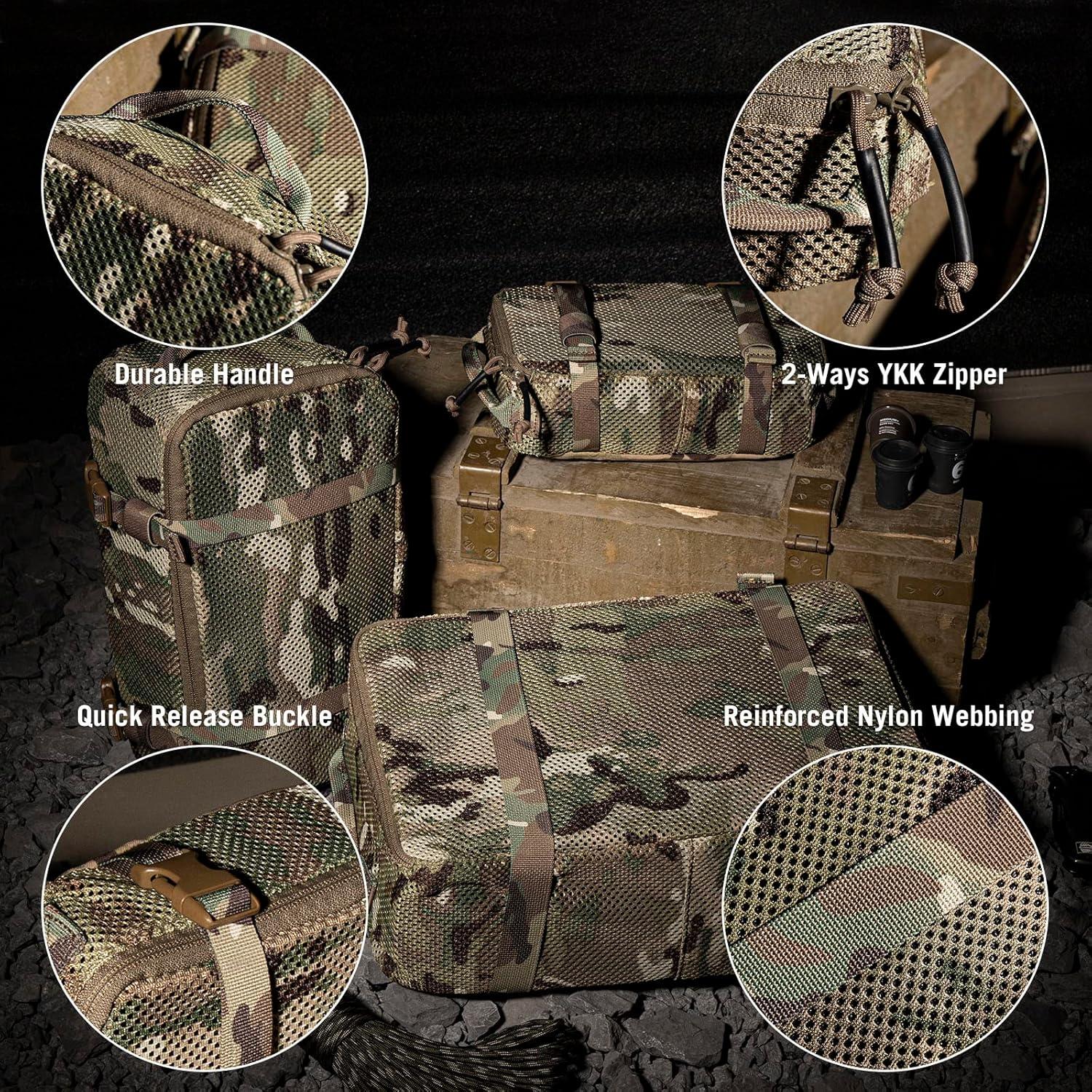 Cubos de Empaque Tácticos Petac Gear 3 Pcs Malla Resistente