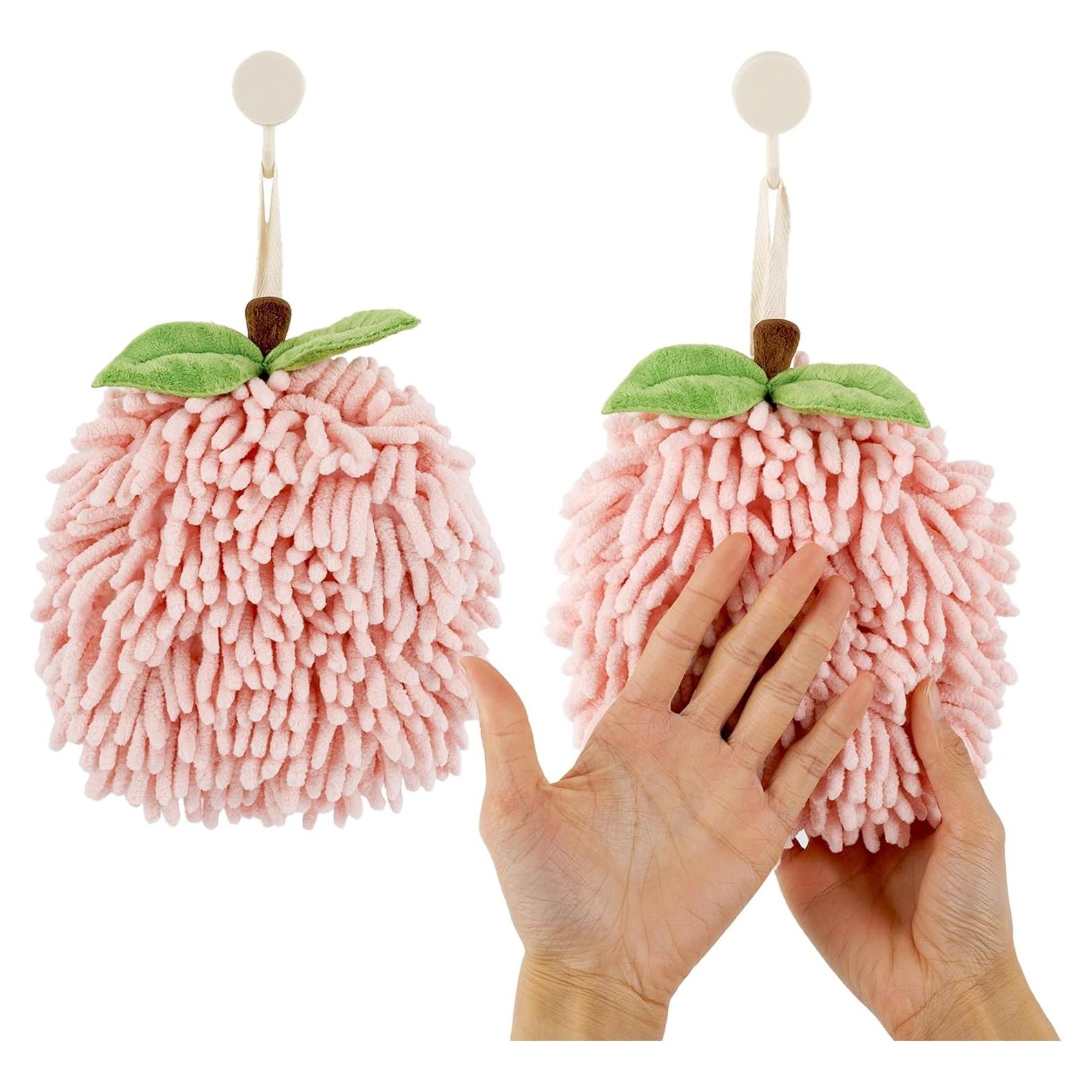 Toallas de Mano Chenille Framendino 2 Piezas Fruta Durazno