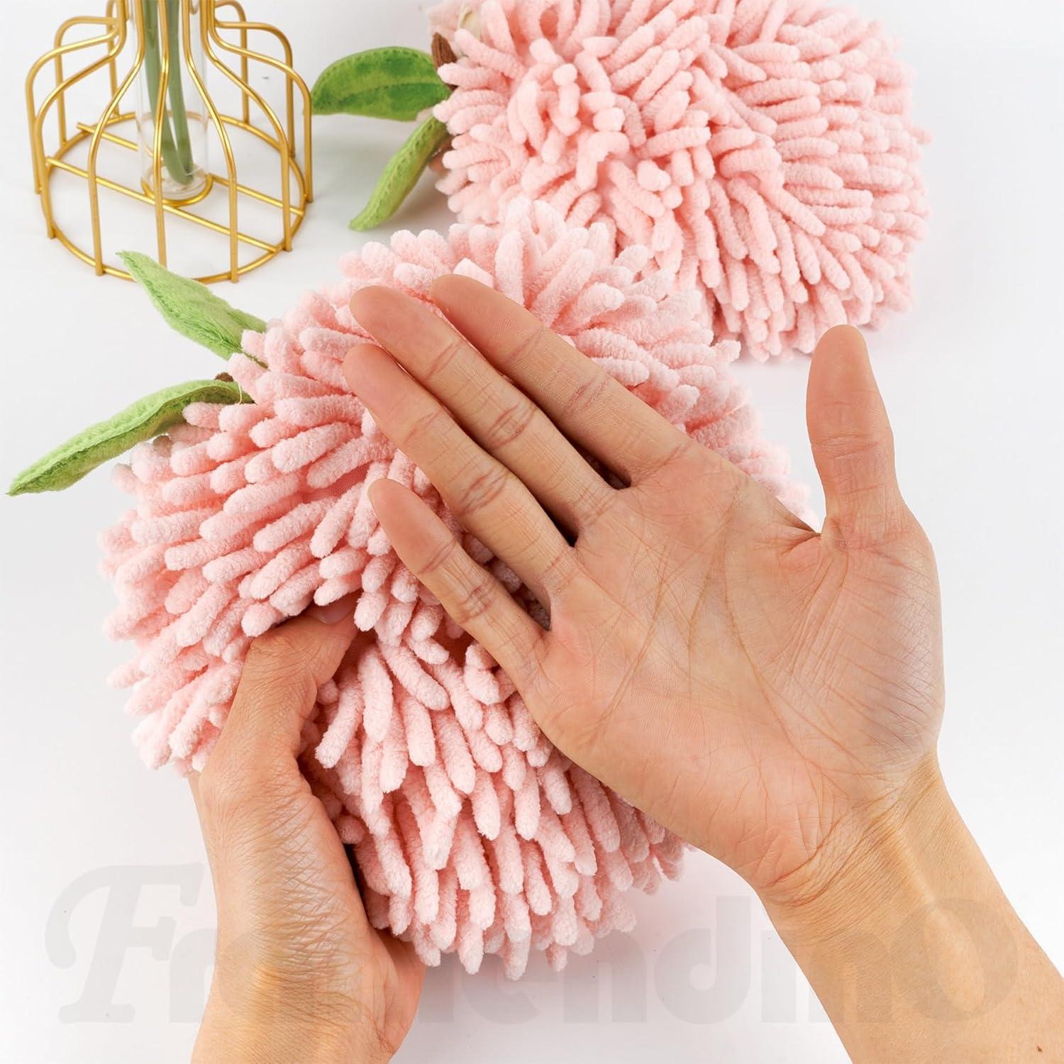 Toallas de Mano Chenille Framendino 2 Piezas Fruta Durazno