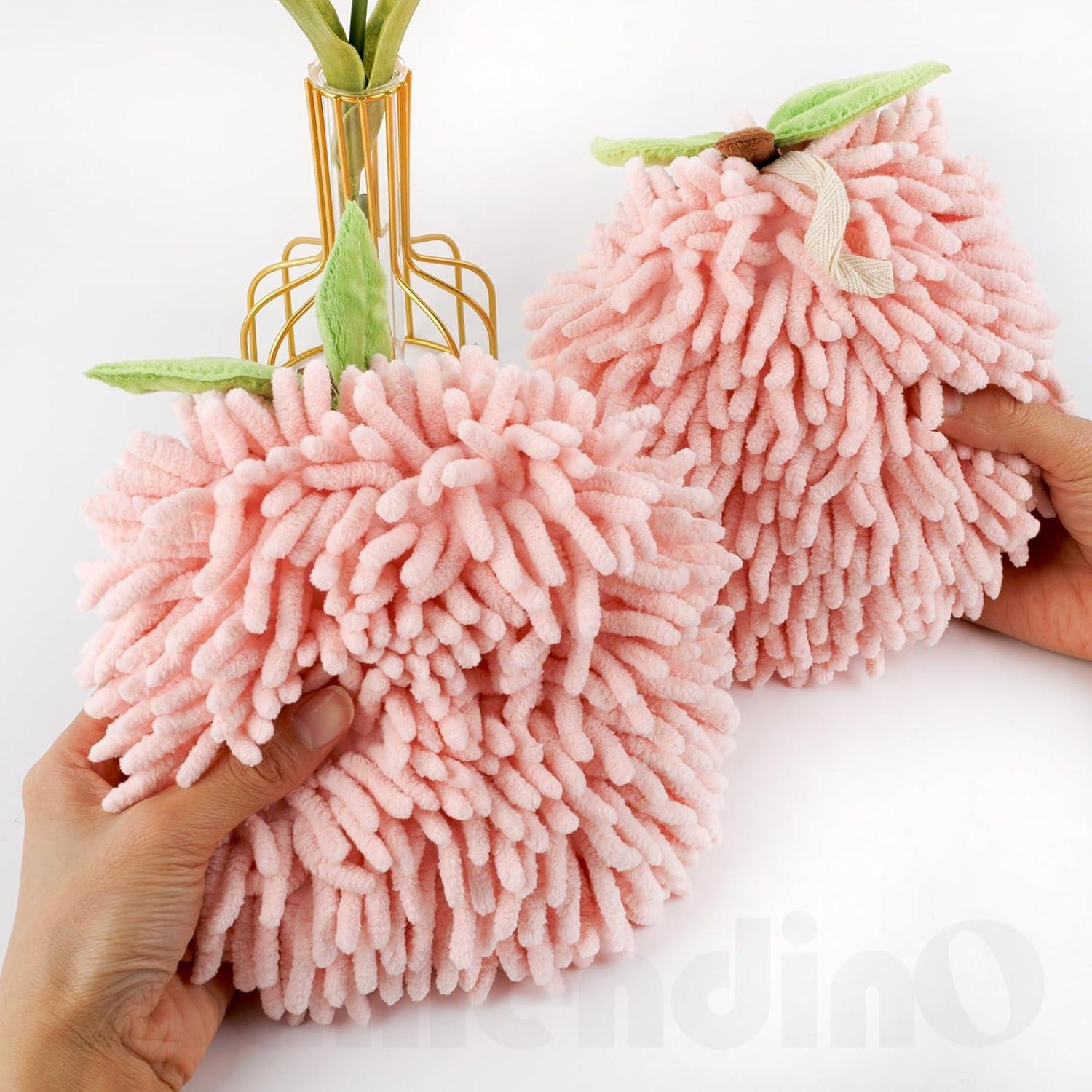 Toallas de Mano Chenille Framendino 2 Piezas Fruta Durazno