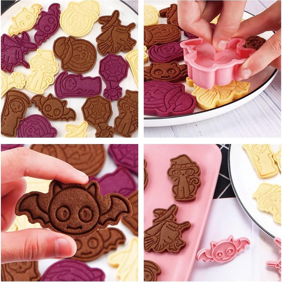 Cortadores de Galletas de Halloween Guowall - 6 Piezas 3D