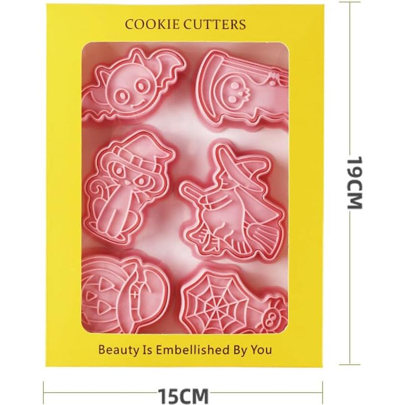 Cortadores de Galletas de Halloween Guowall - 6 Piezas 3D