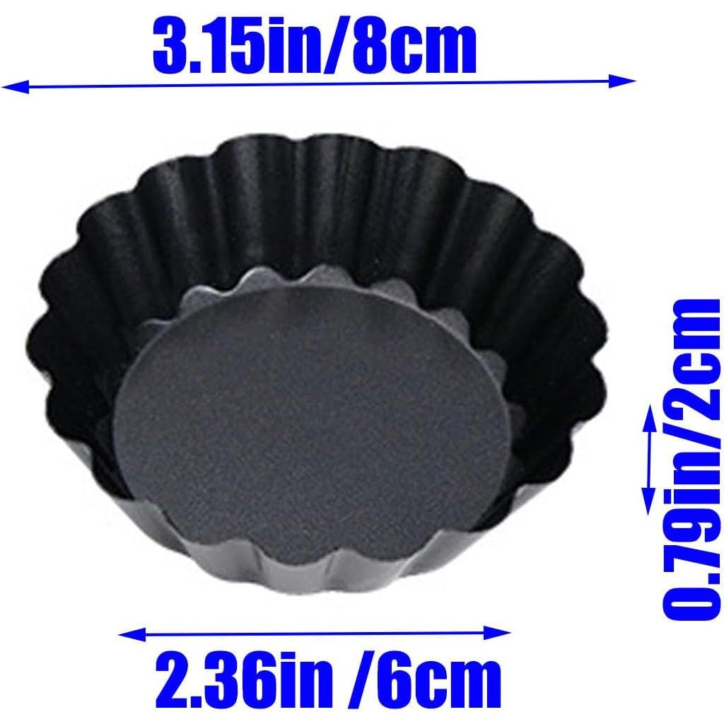 12 Moldes para Tartas de Huevo QJFCare 8 cm Antiadherente