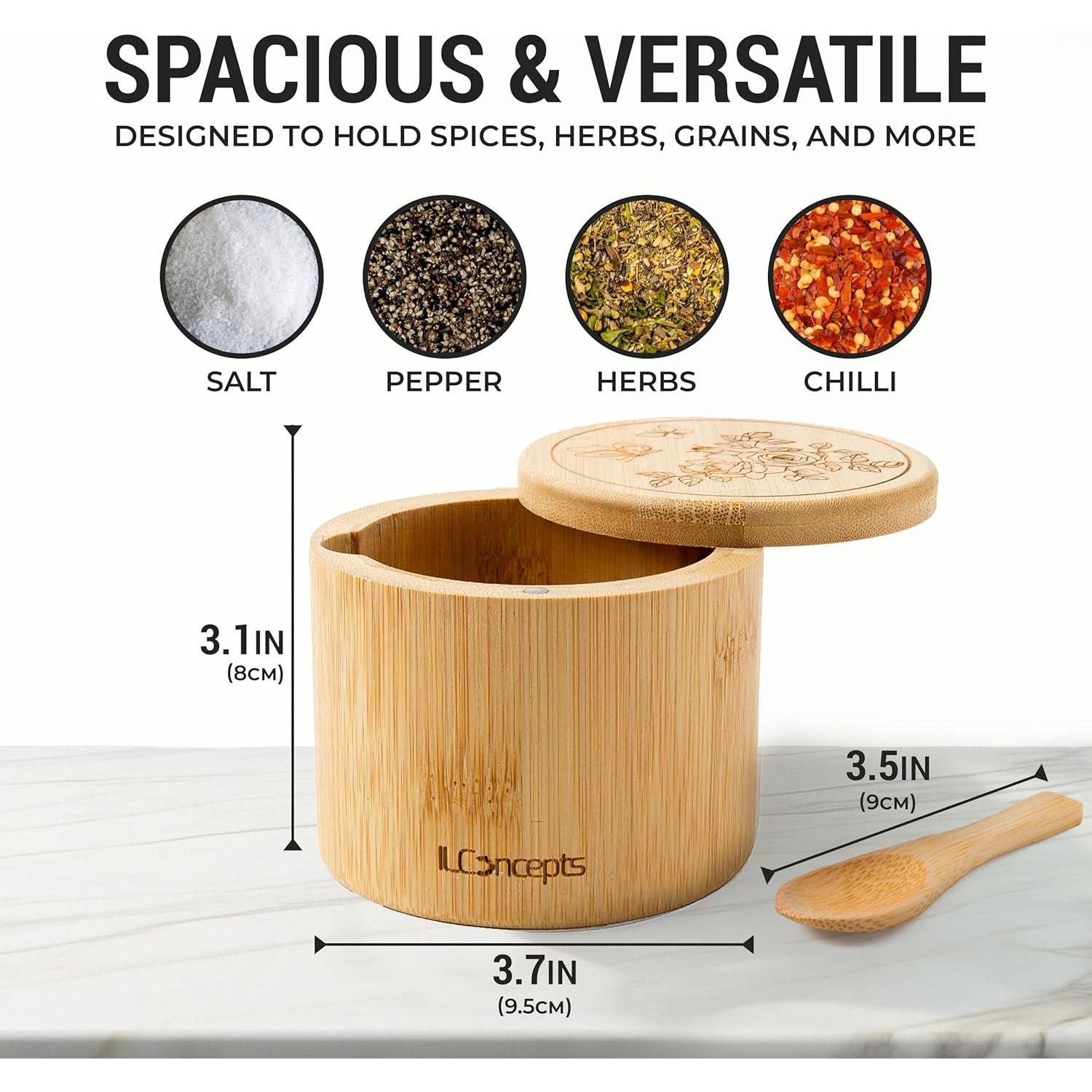 Caja de Almacenamiento de Especias ILConcepts de Bambú 230g