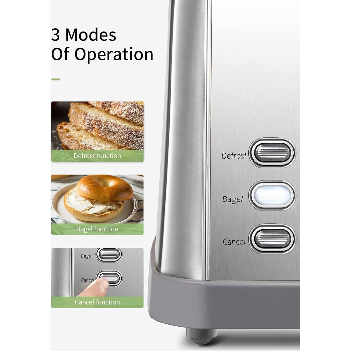 Tostadora Retro Yabano 2 Rebanadas Acero Inoxidable 900W