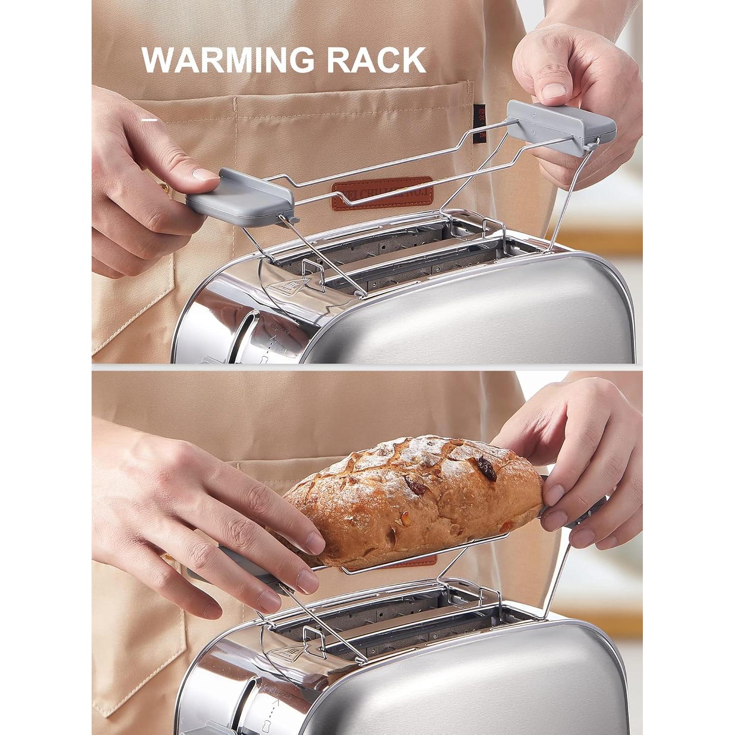 Tostadora Retro Yabano 2 Rebanadas Acero Inoxidable 900W