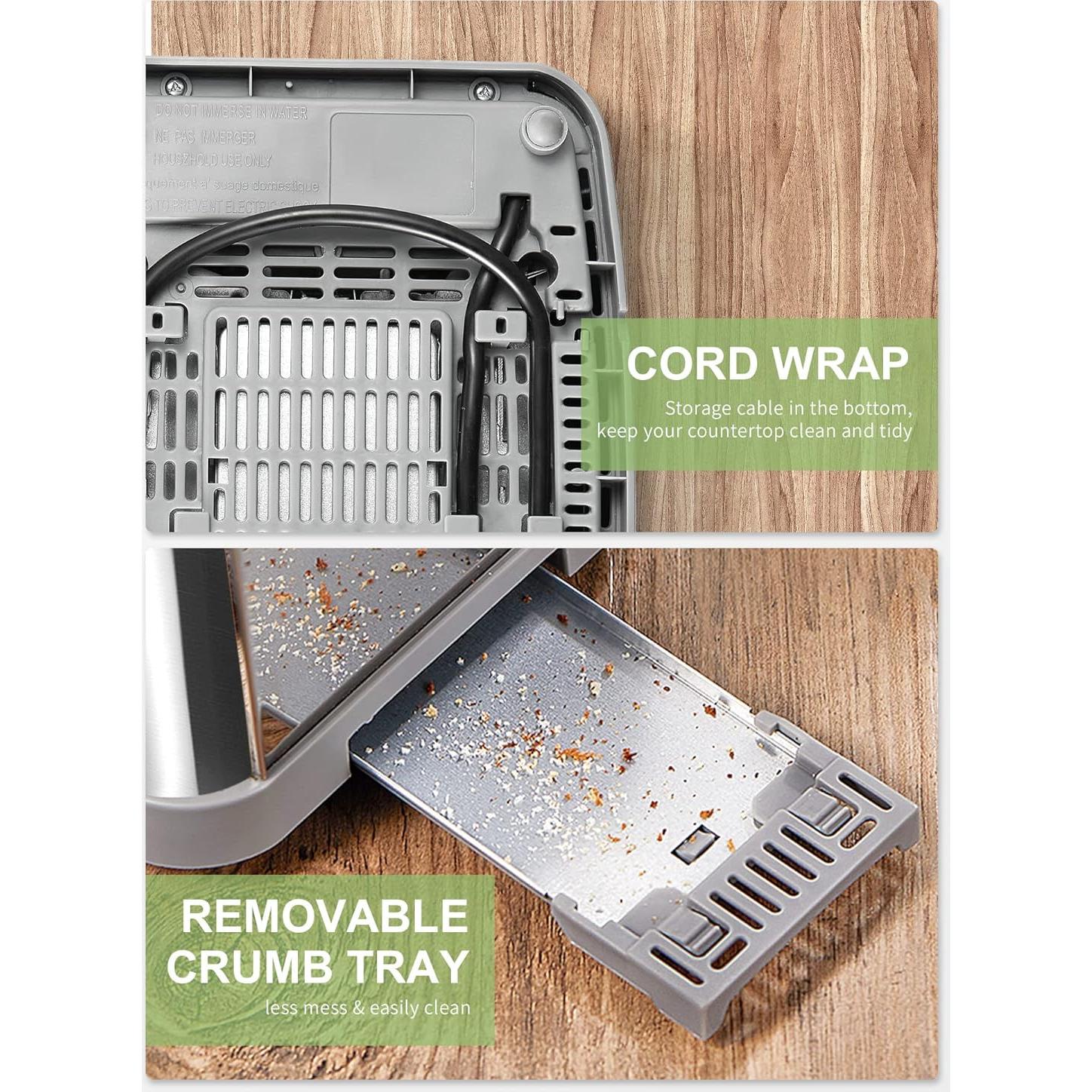 Tostadora Retro Yabano 2 Rebanadas Acero Inoxidable 900W