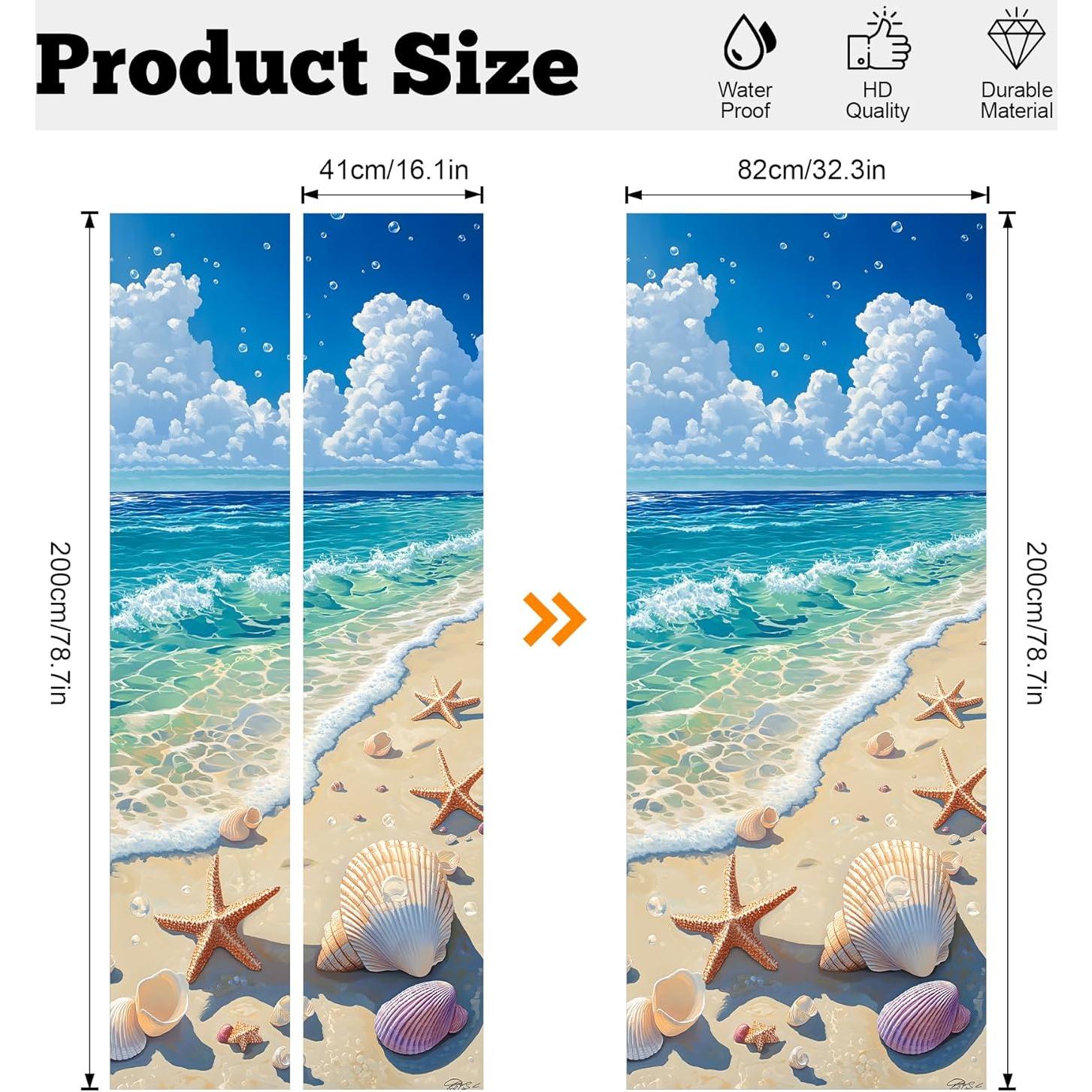 Juego de Calcomanías de Vinilo AOHMPT para Refrigerador 82x199 cm