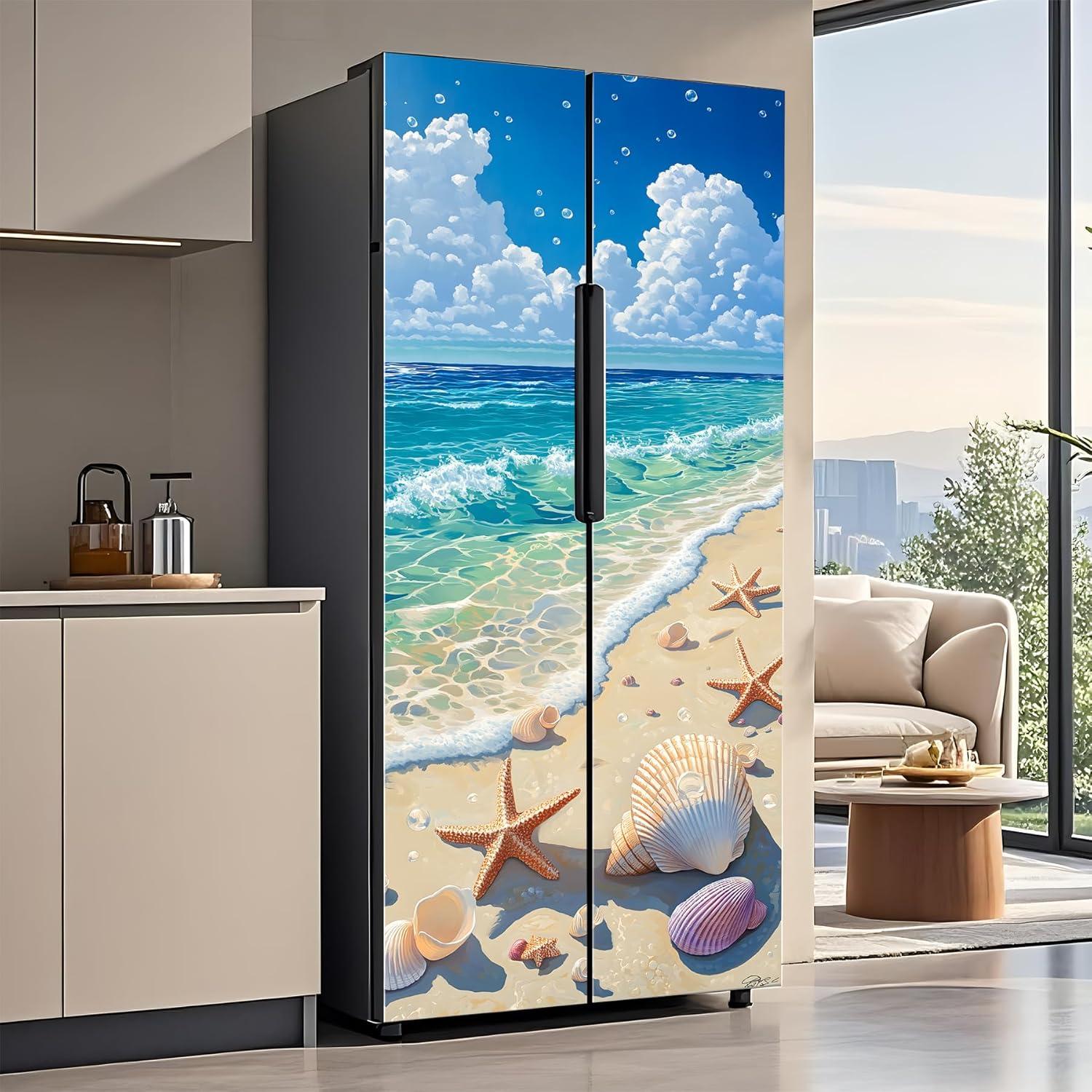 Juego de Calcomanías de Vinilo AOHMPT para Refrigerador 82x199 cm