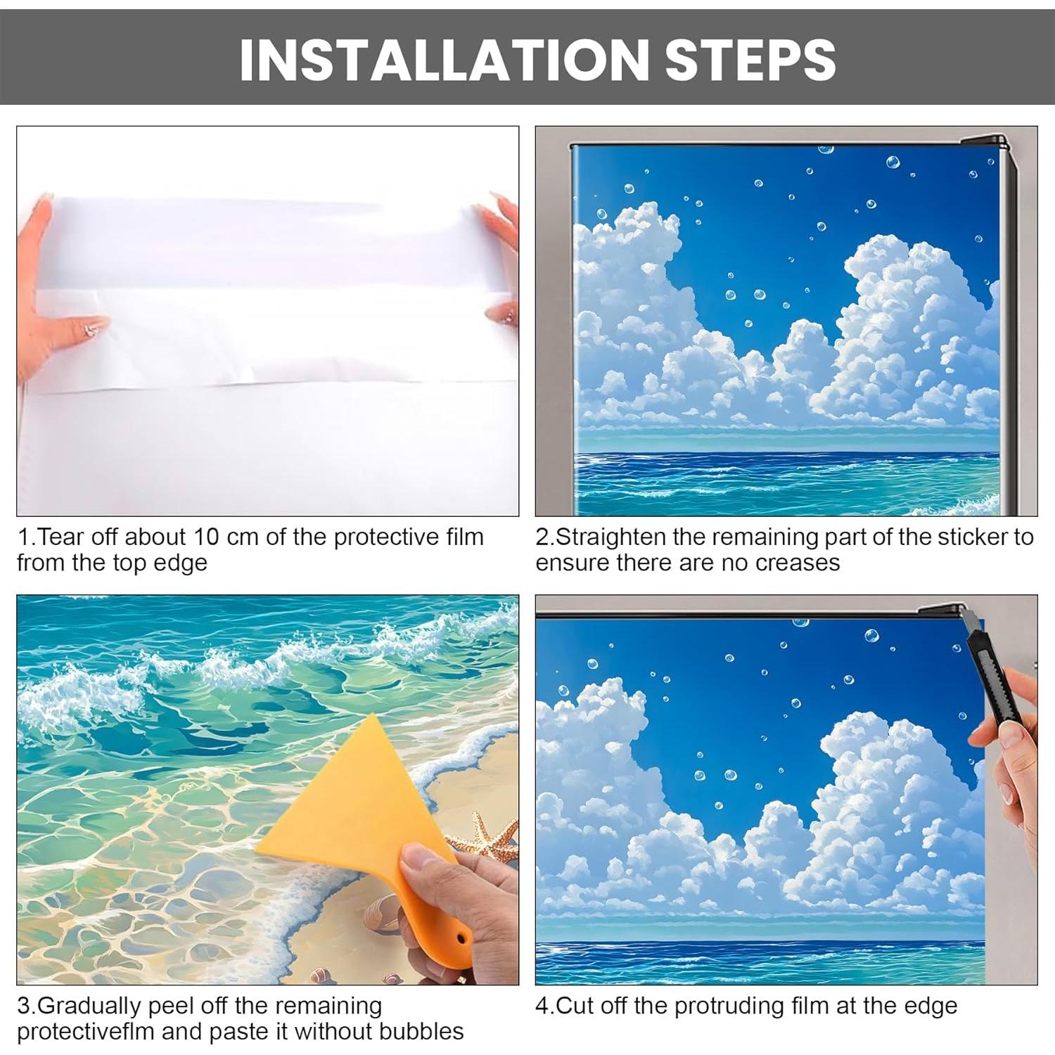 Juego de Calcomanías de Vinilo AOHMPT para Refrigerador 82x199 cm