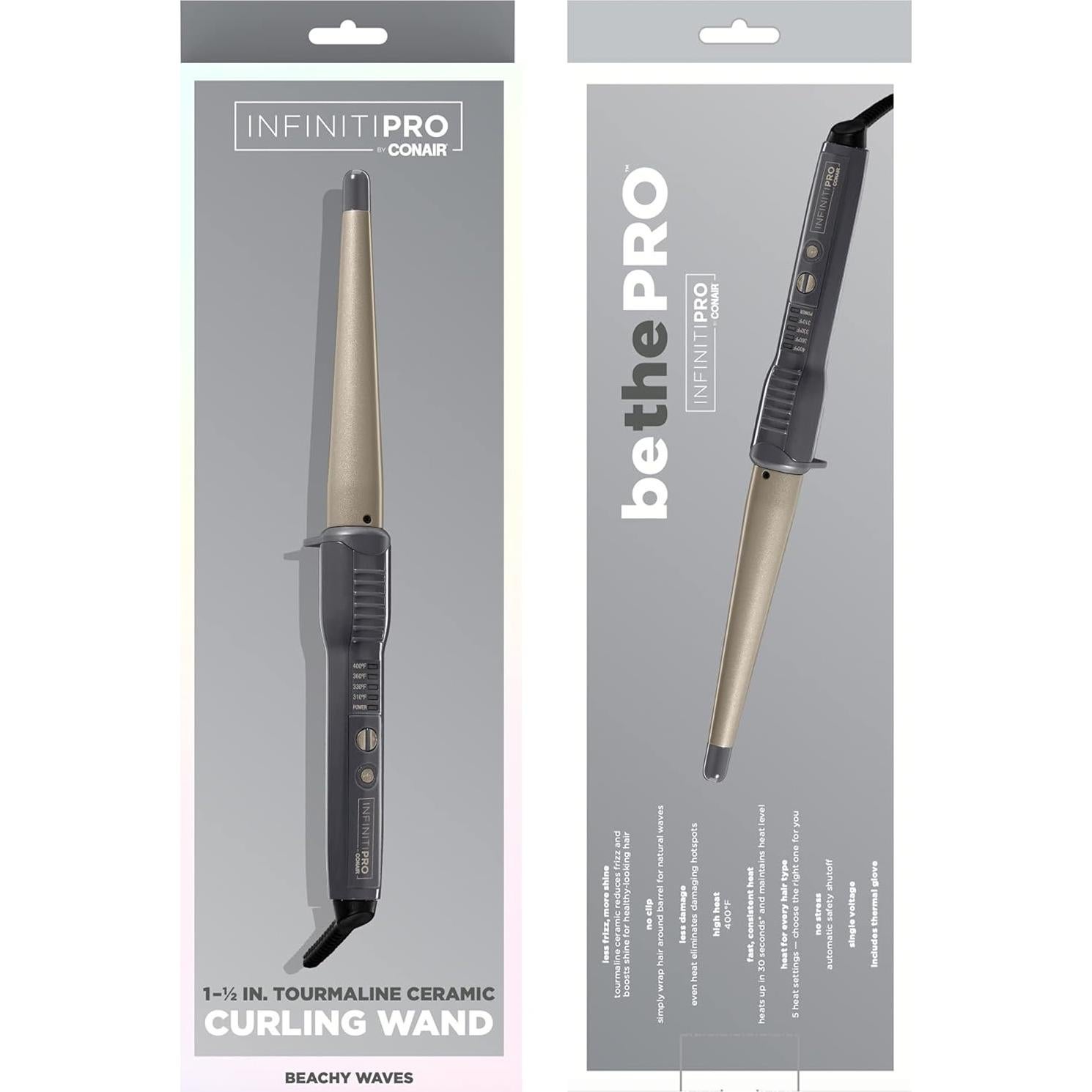 Varita de Rizado Conair InfinitiPro Cerámica 1 a 1.5 Pulgadas