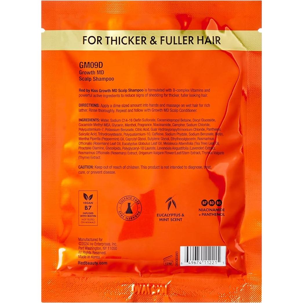 Champú Red by Kiss Growth MD 3x49.6g Mentol Refrescante