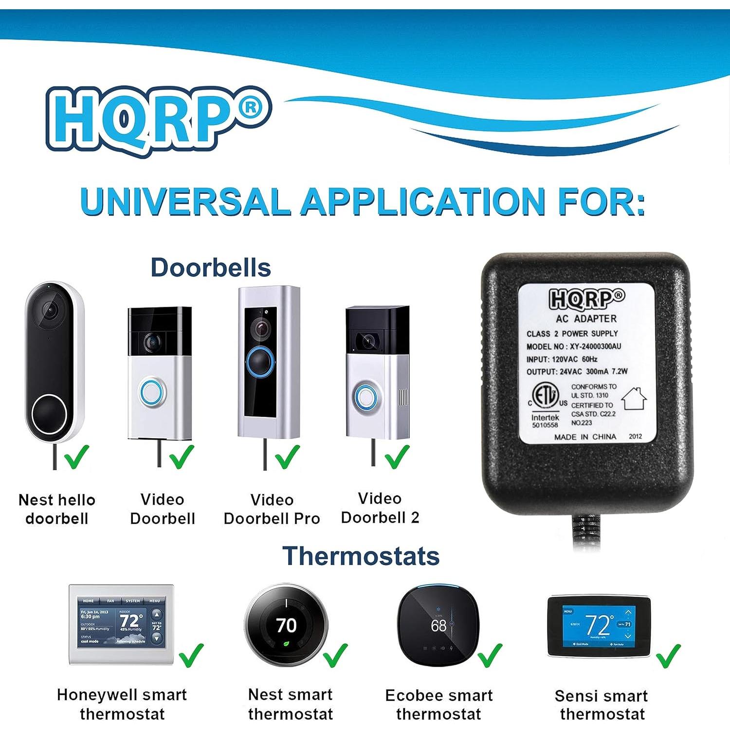 Adaptador de CA HQRP 24V para Termostatos y Timbres WiFi