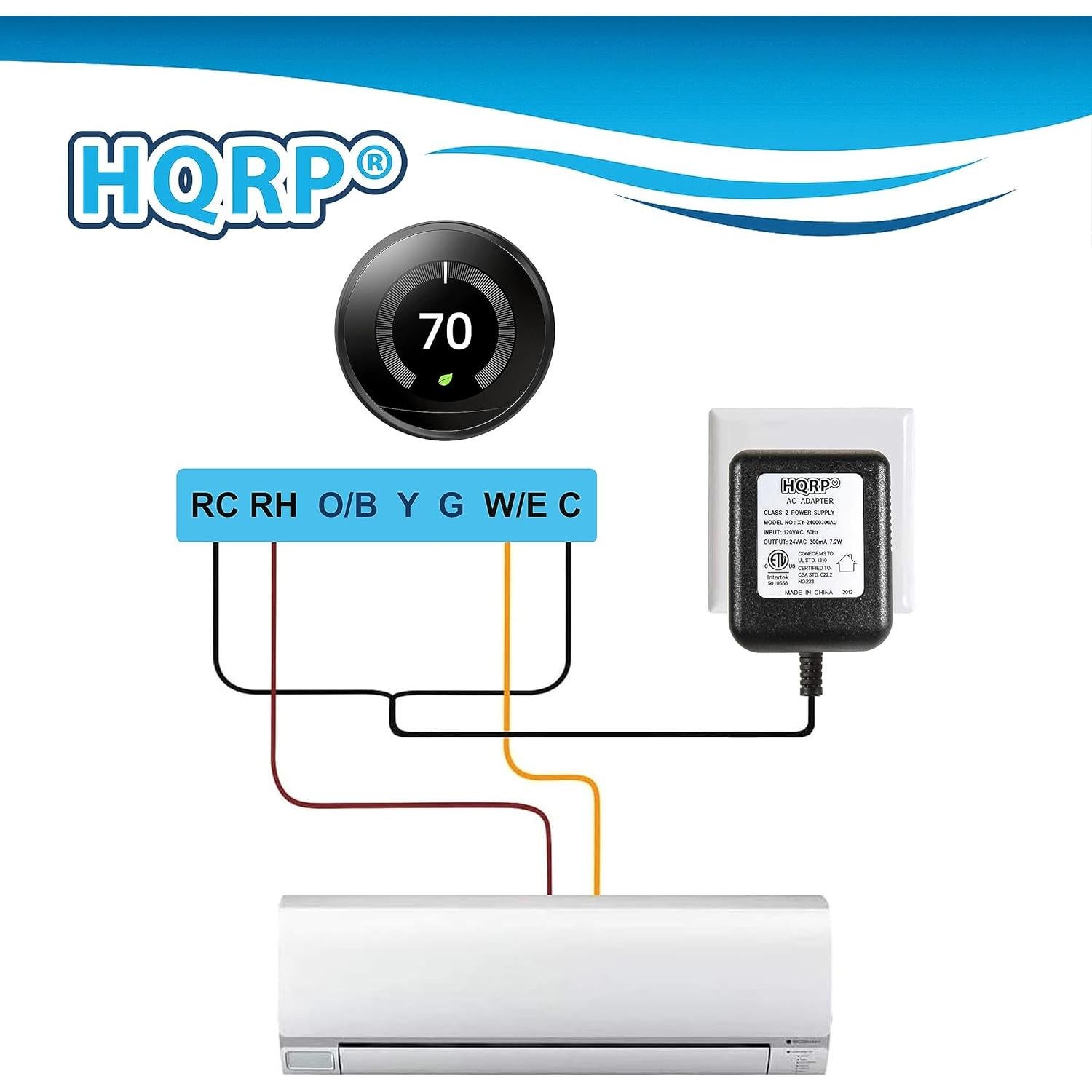 Adaptador de CA HQRP 24V para Termostatos y Timbres WiFi