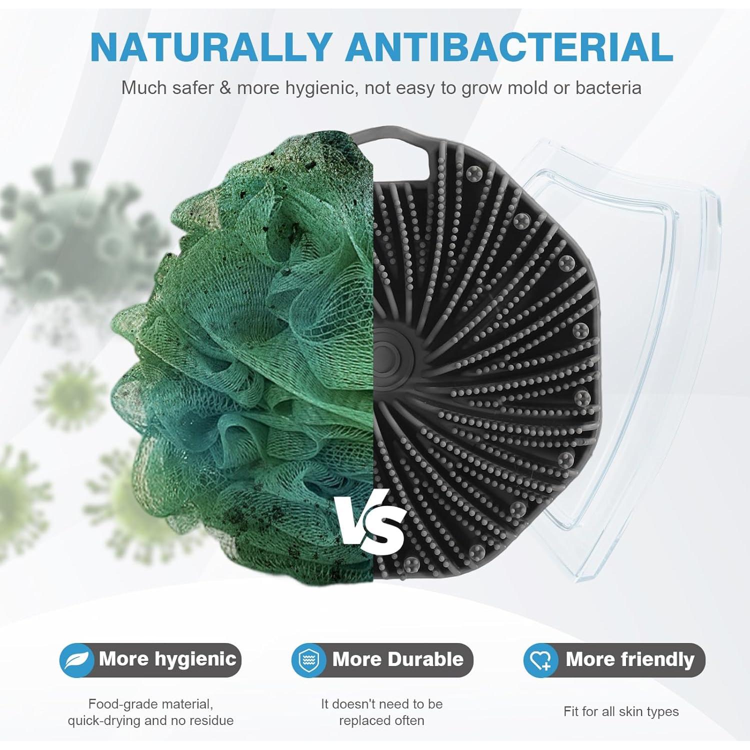 Exfoliador de Cuerpo de Silicona Negro - 2 Piezas Ecológicas