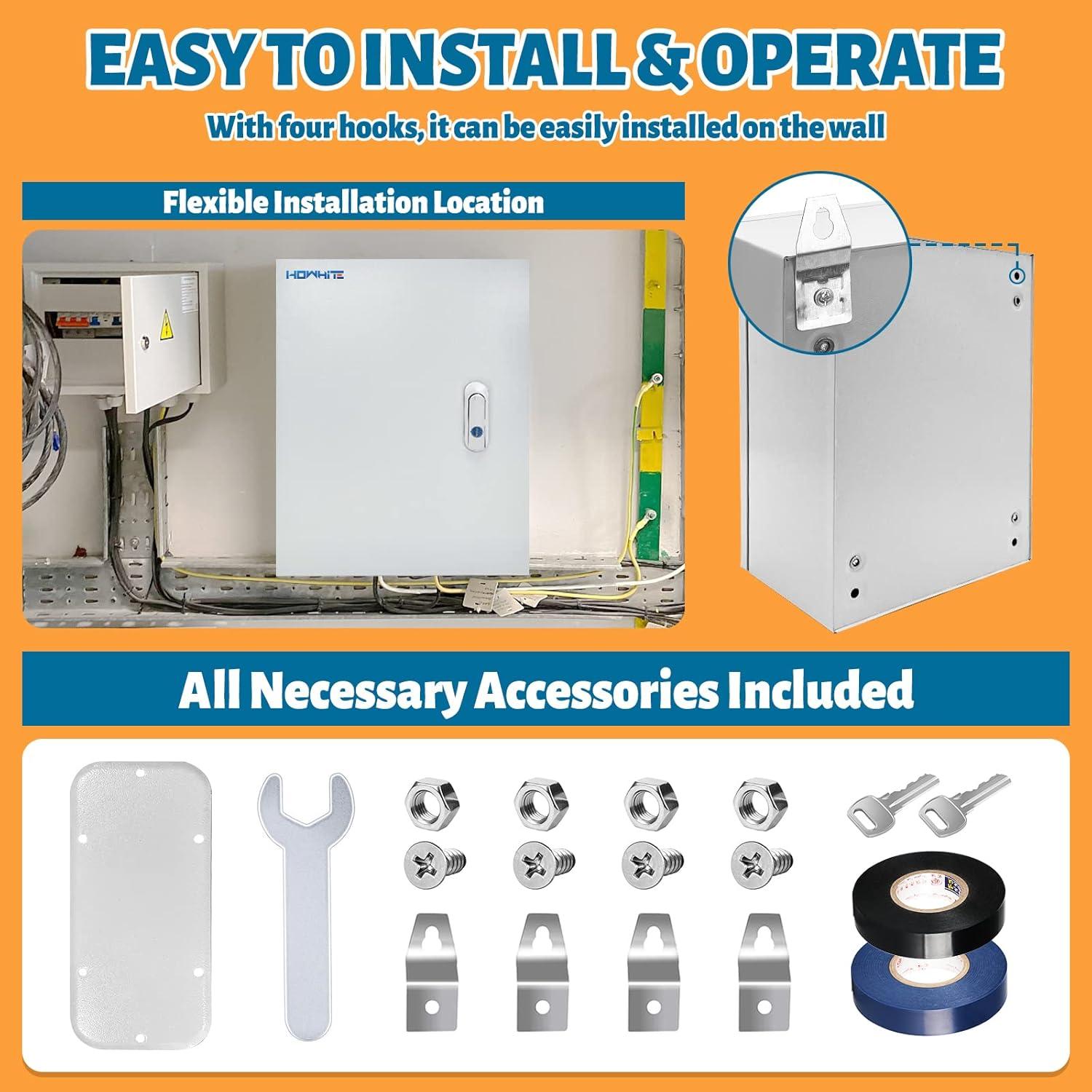 Caja Eléctrica Exterior Howhite NEMA 4X 25x14x30 cm Impermeable