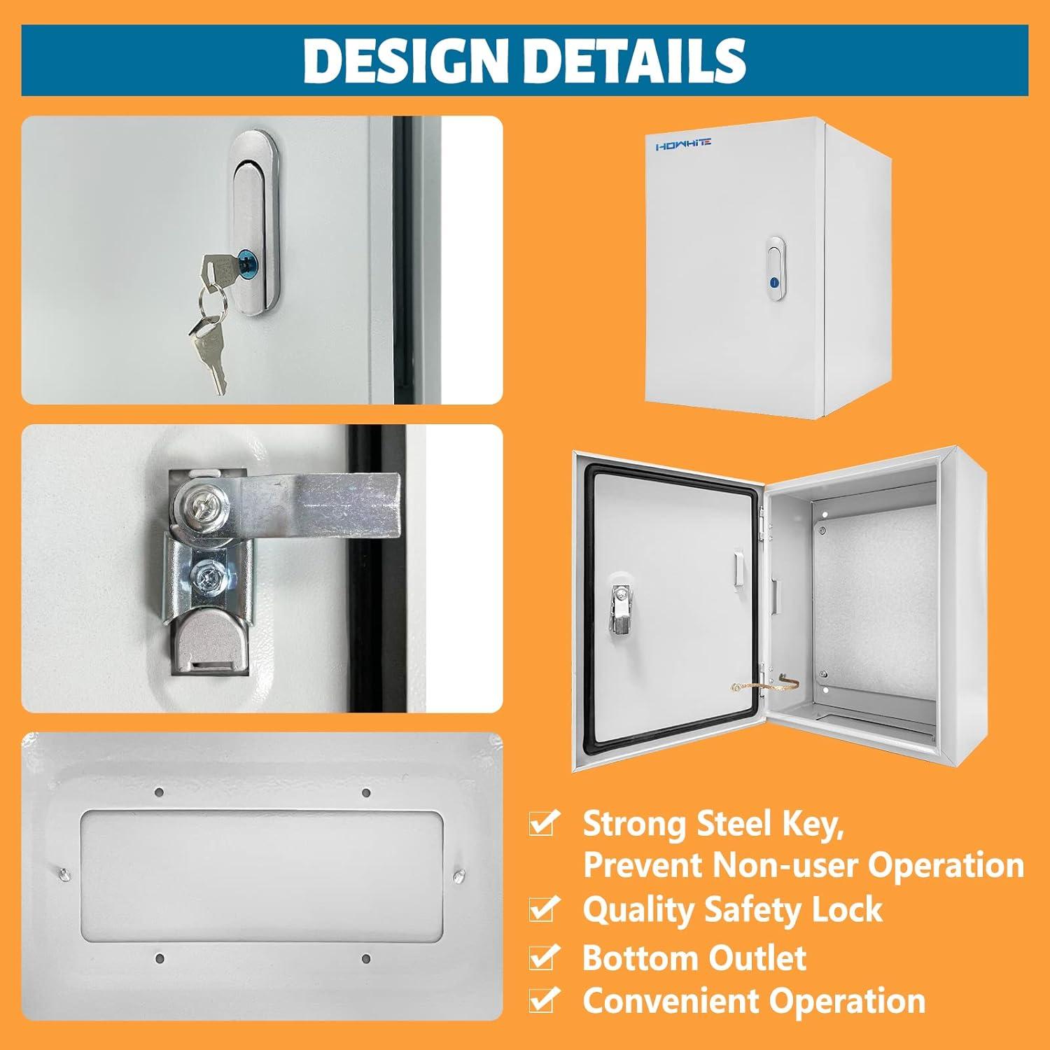 Caja Eléctrica Exterior Howhite NEMA 4X 25x14x30 cm Impermeable