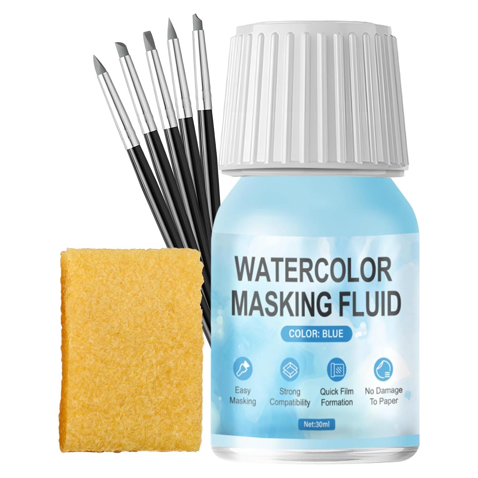 Fluido de Enmascarar WANJAO 30ml para Acuarela Azul