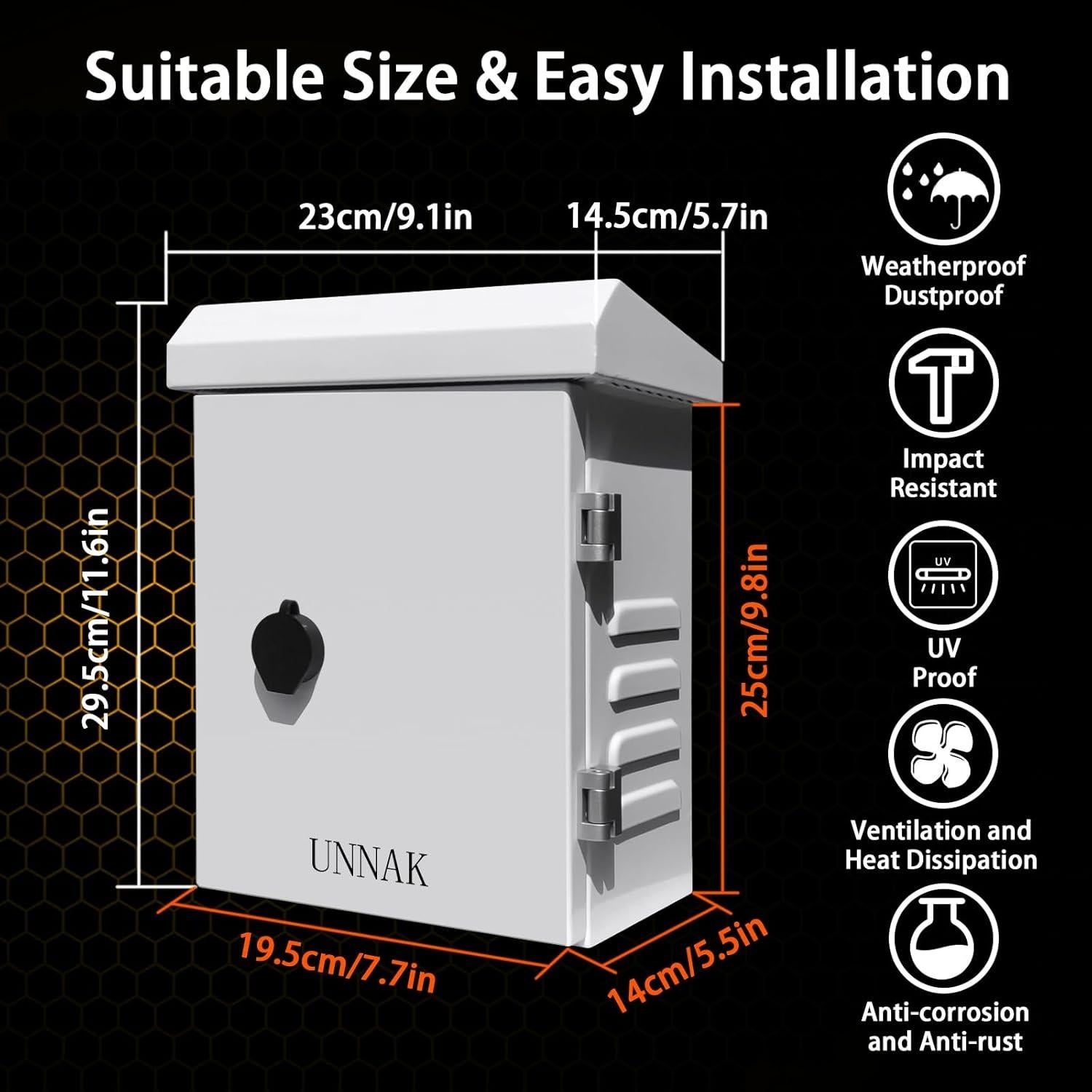 Caja Eléctrica Exterior YOUNAIKE 295x230x145mm Resistente