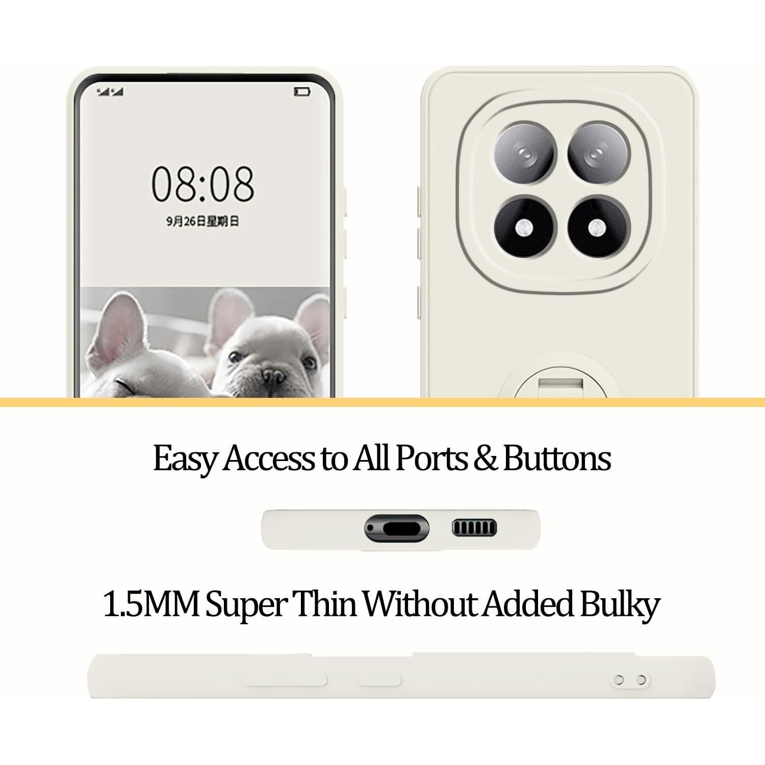 Funda de Silicona para Xiaomi Redmi Note 14 Pro 5G Beige