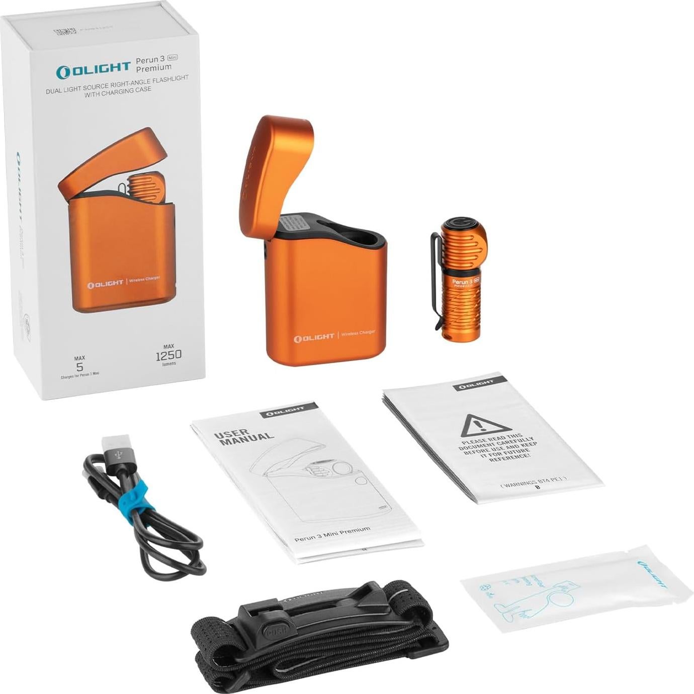 Linterna Recargable OLIGHT Perun 3 Mini 1250 Lúmenes Naranja