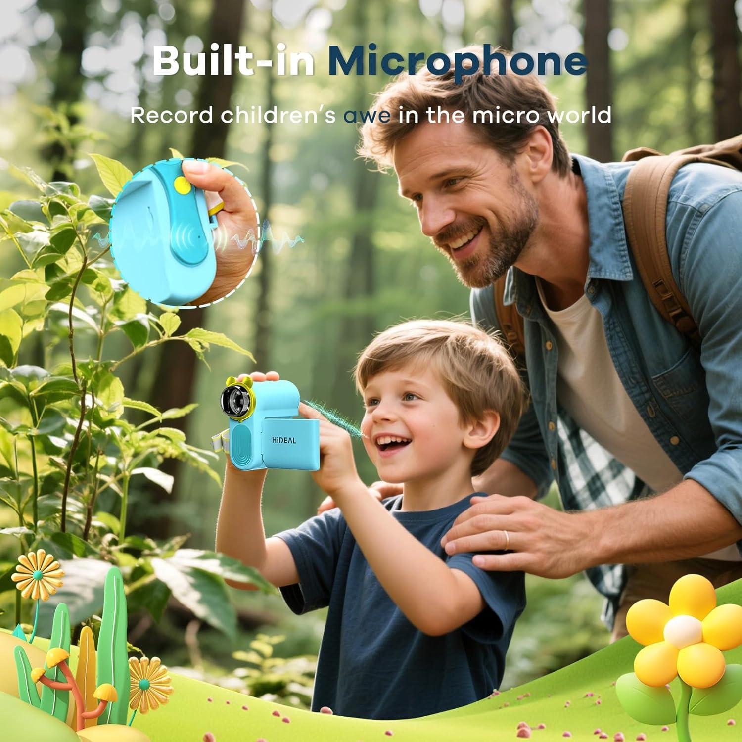 Microscopio Portátil Hideal HP60 para Niños 100X-1000X Azul