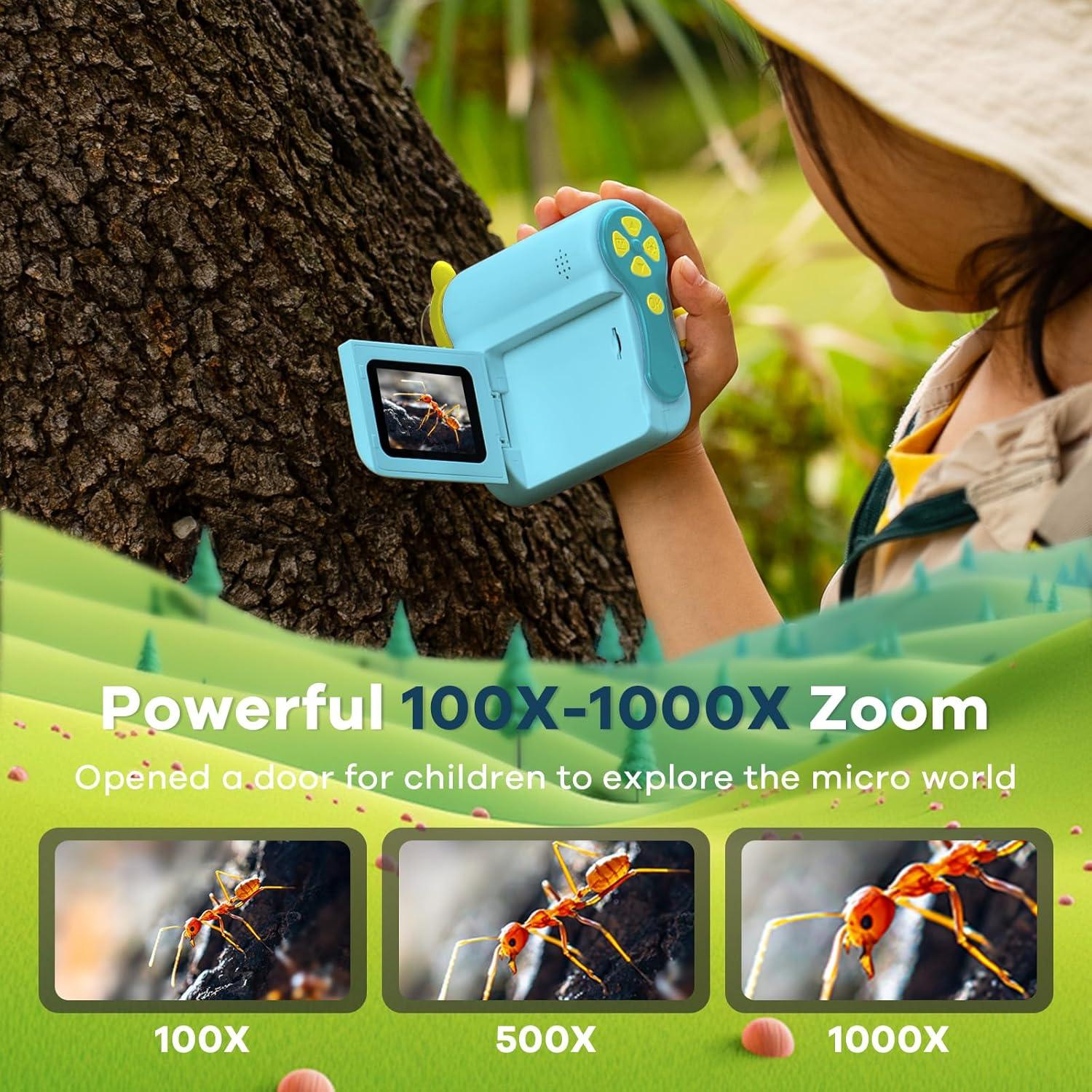 Microscopio Portátil Hideal HP60 para Niños 100X-1000X Azul