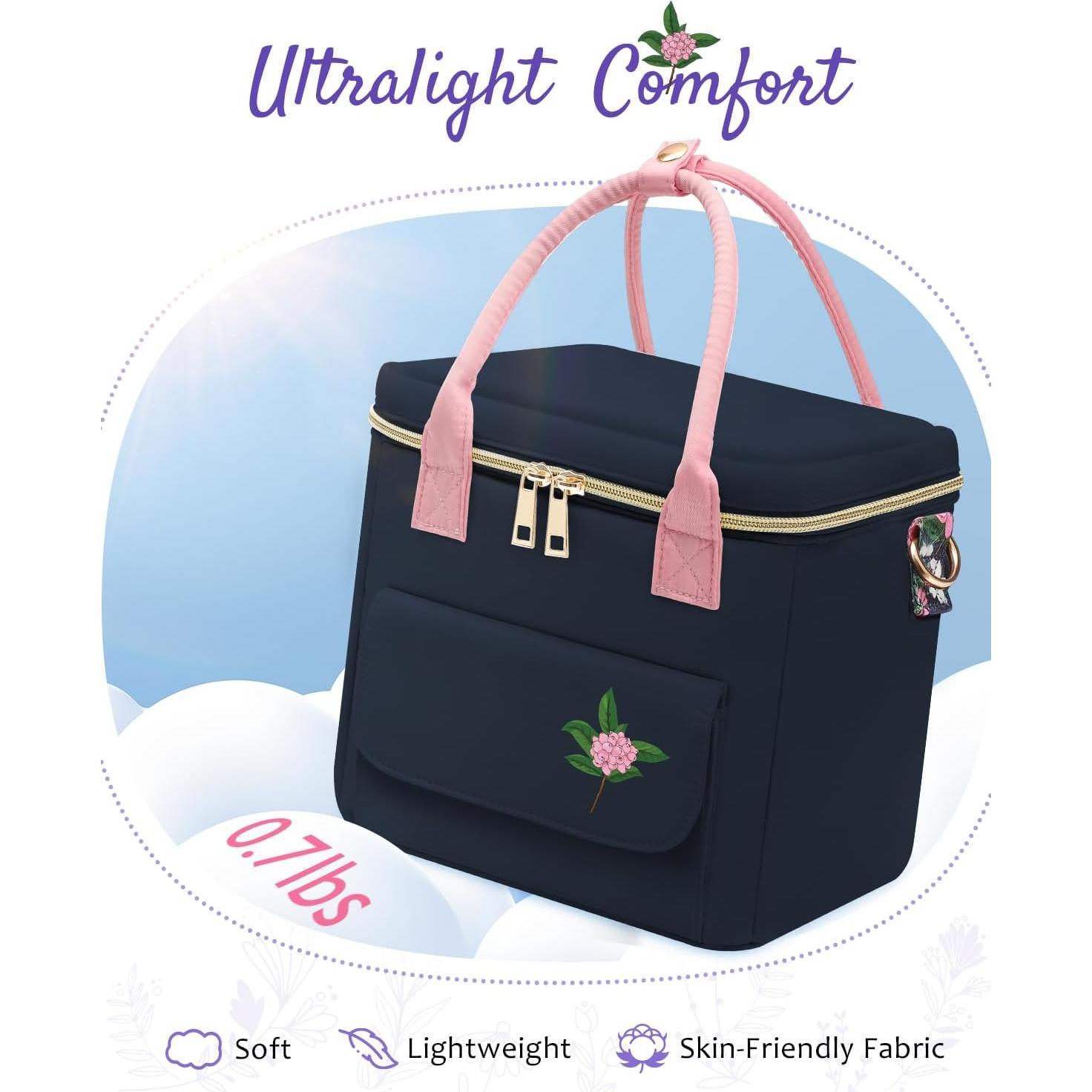 Bolsa de Almuerzo Aislada GLORIEROO Floral 8L Azul Profundo