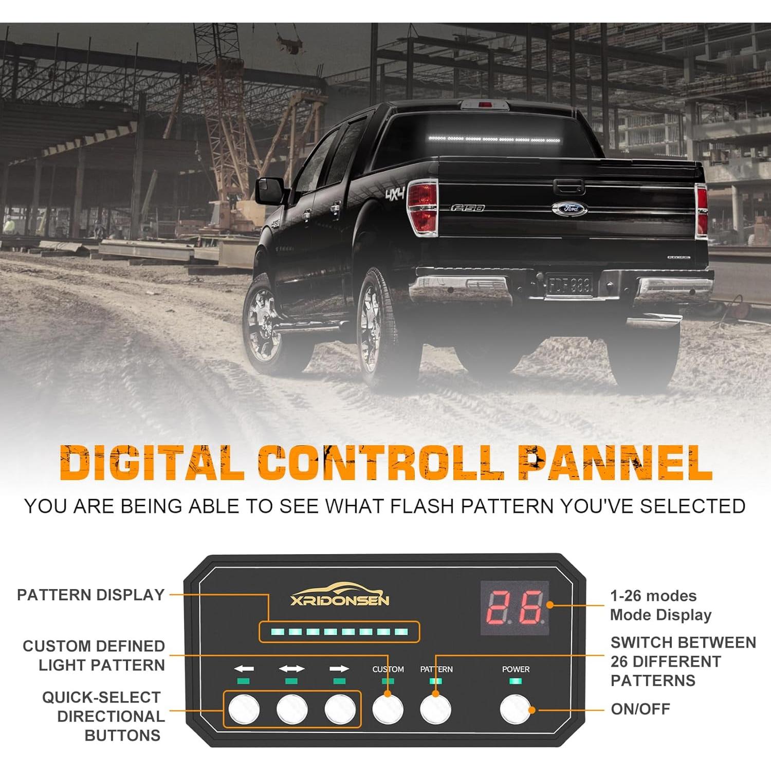 Barra de Luz de Advertencia LED XRIDONSEN 88.9 cm 48 LED