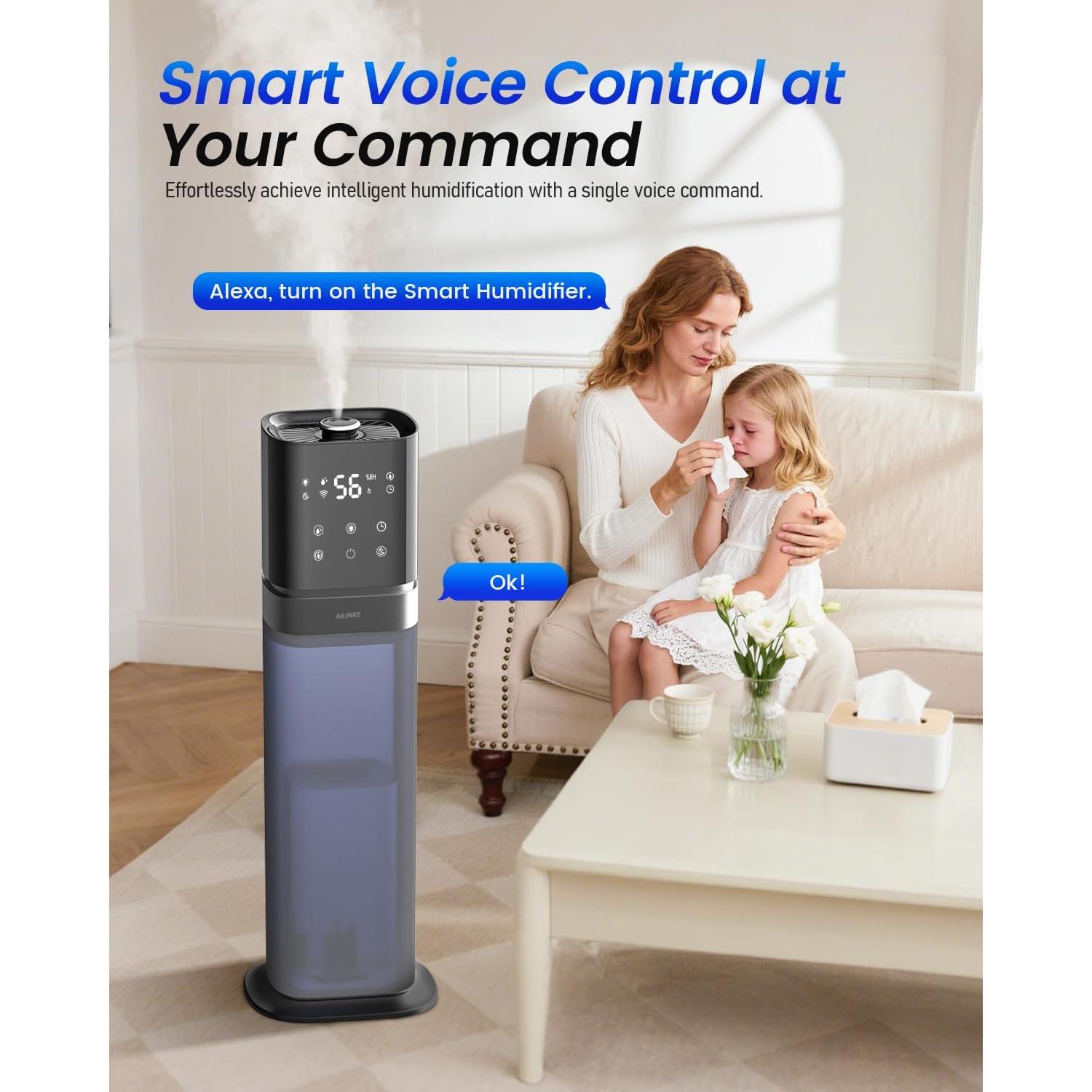 Humidificador Inteligente AILINKE 8L Control App y Voz