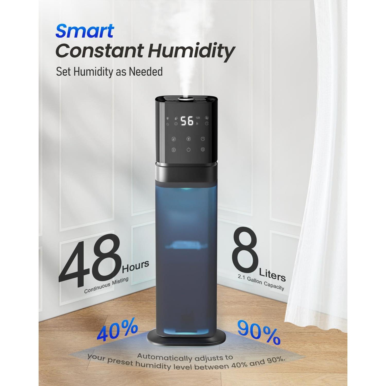 Humidificador Inteligente AILINKE 8L Control App y Voz