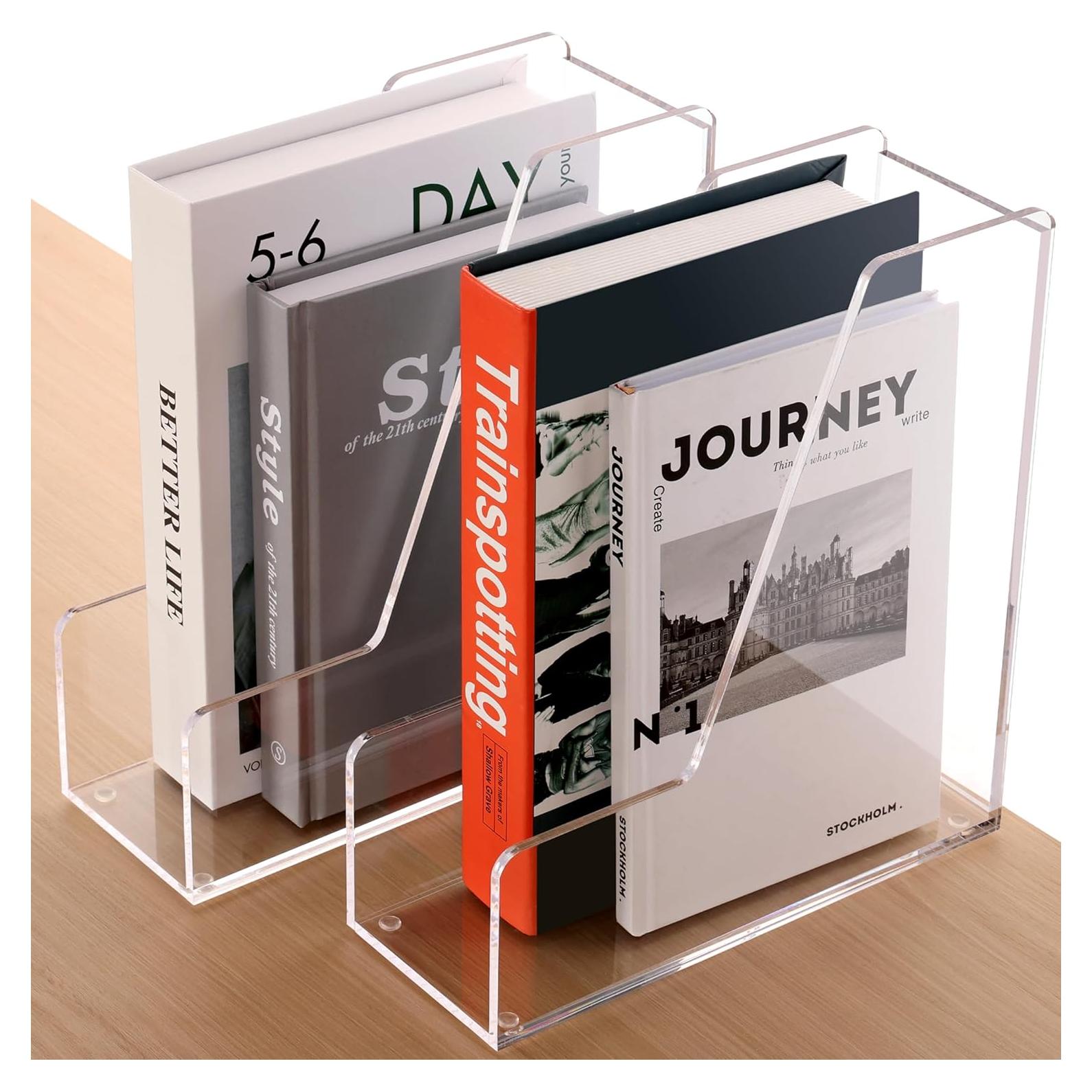 Soporte para Revistas Acrílico Transparente HeZone - 2 Piezas A4