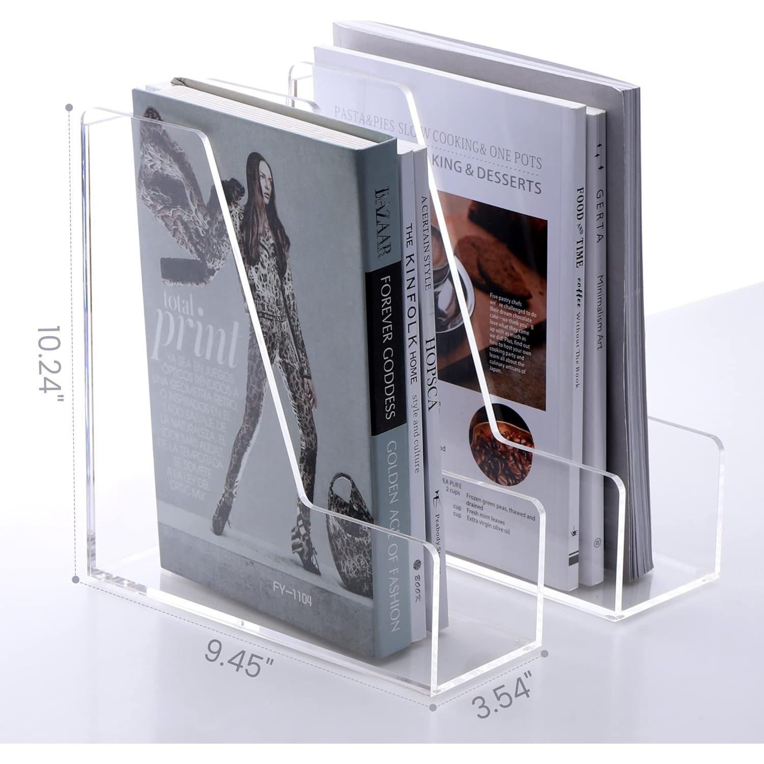 Soporte para Revistas Acrílico Transparente HeZone - 2 Piezas A4