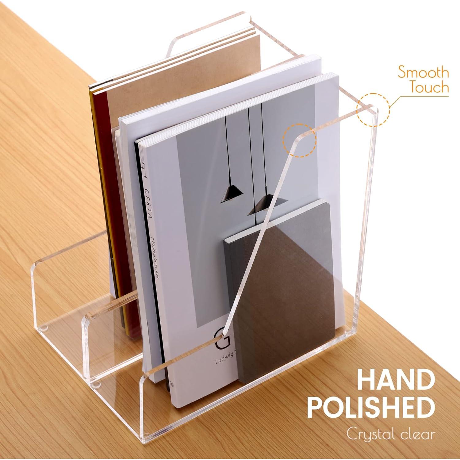 Soporte para Revistas Acrílico Transparente HeZone - 2 Piezas A4