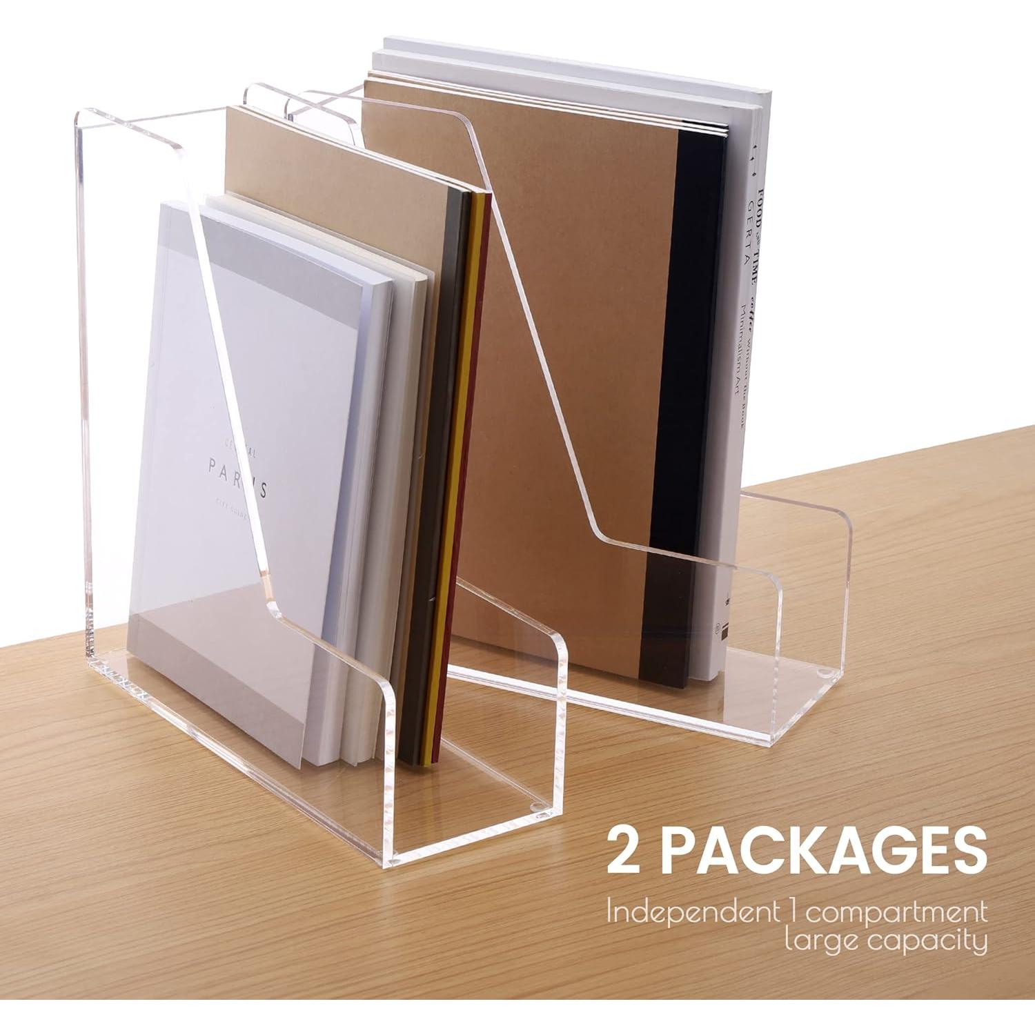 Soporte para Revistas Acrílico Transparente HeZone - 2 Piezas A4