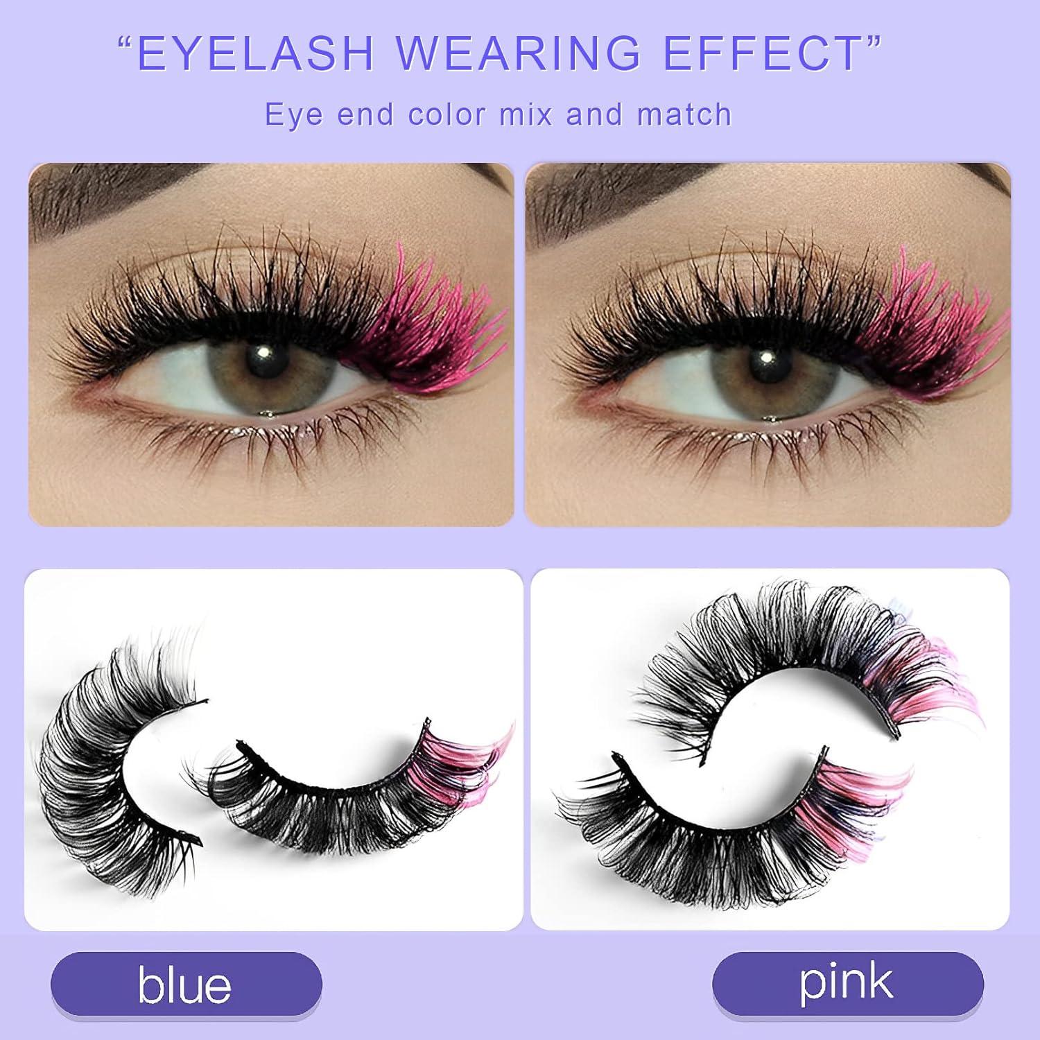 Pestañas Coloridas KUCKOW - 10 Pares 3D D Curl Reutilizables