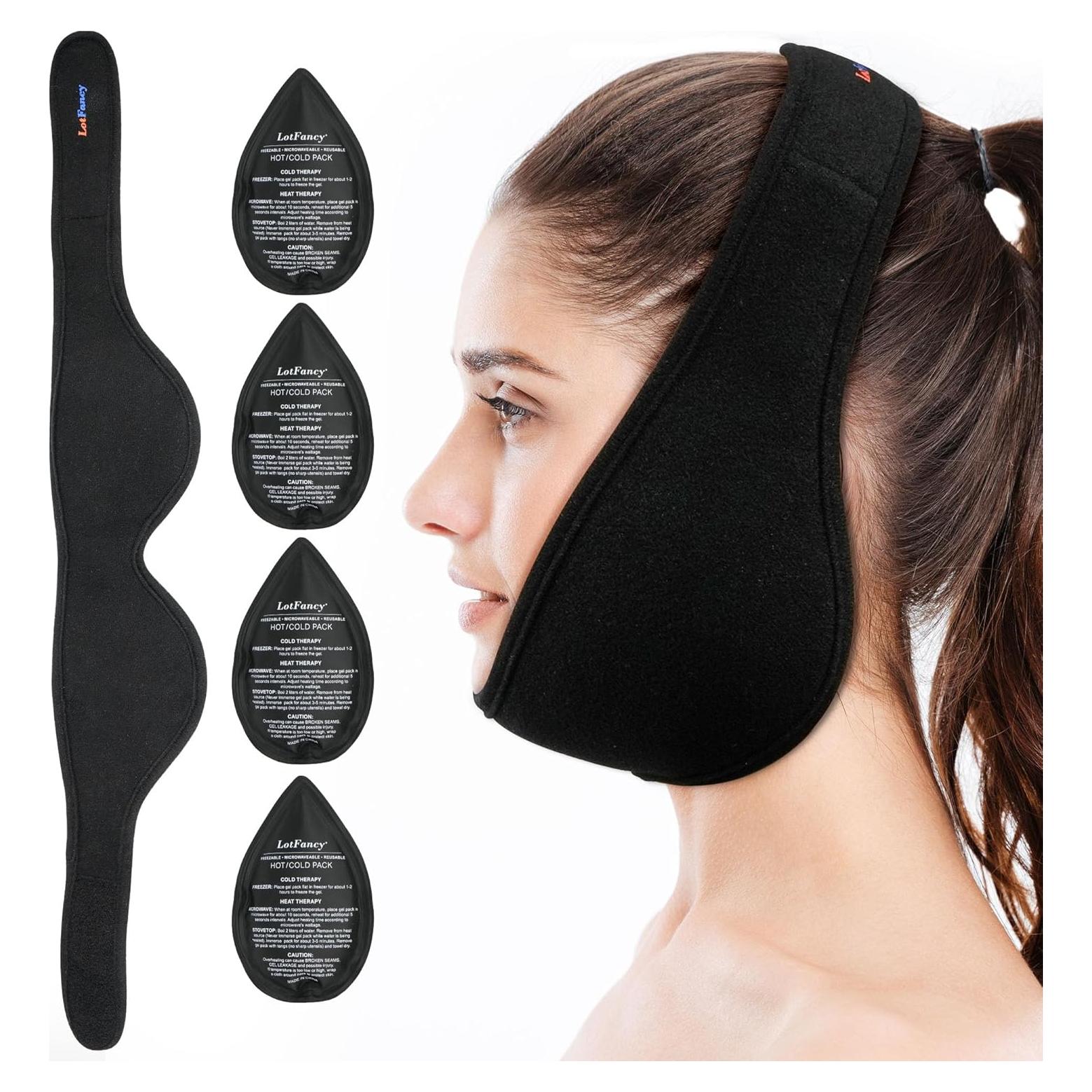 Faja de Hielo LotFancy para Alivio de Dolor Facial y TMJ