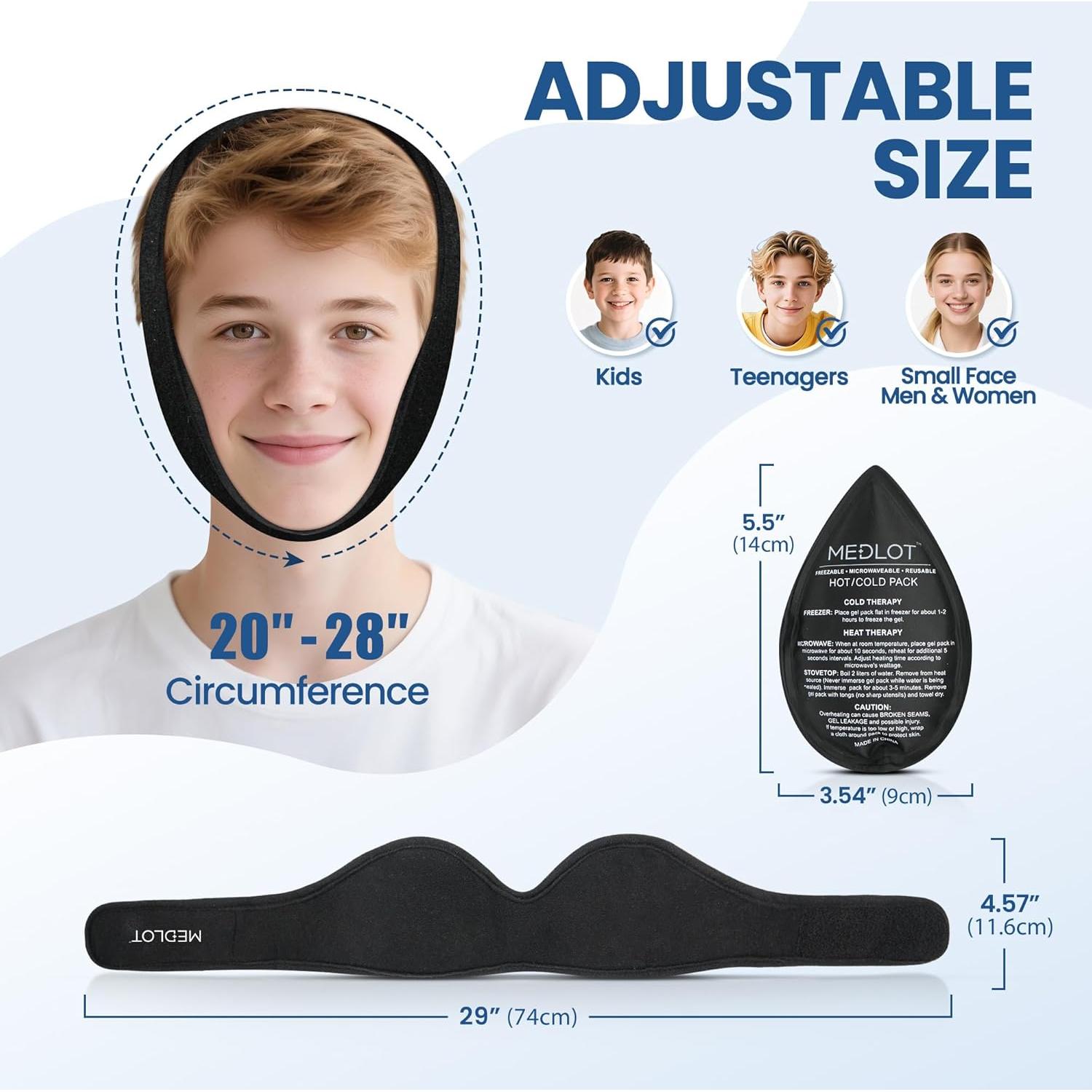 Faja de Hielo LotFancy para Alivio de Dolor Facial y TMJ