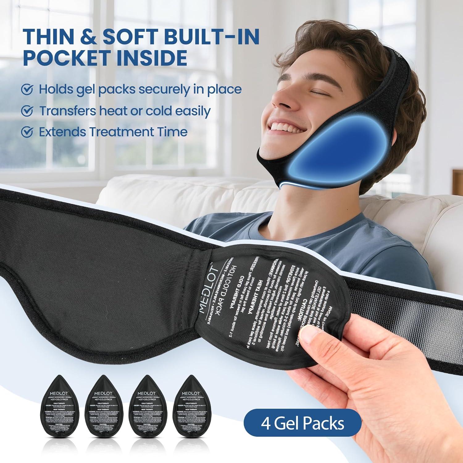 Faja de Hielo LotFancy para Alivio de Dolor Facial y TMJ