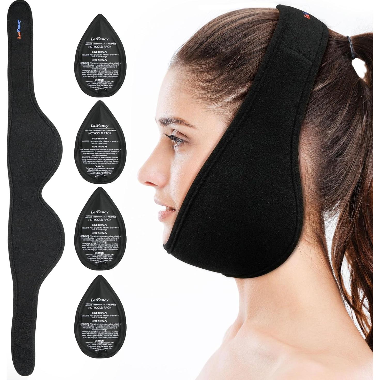Faja de Hielo LotFancy para Alivio de Dolor Facial y TMJ