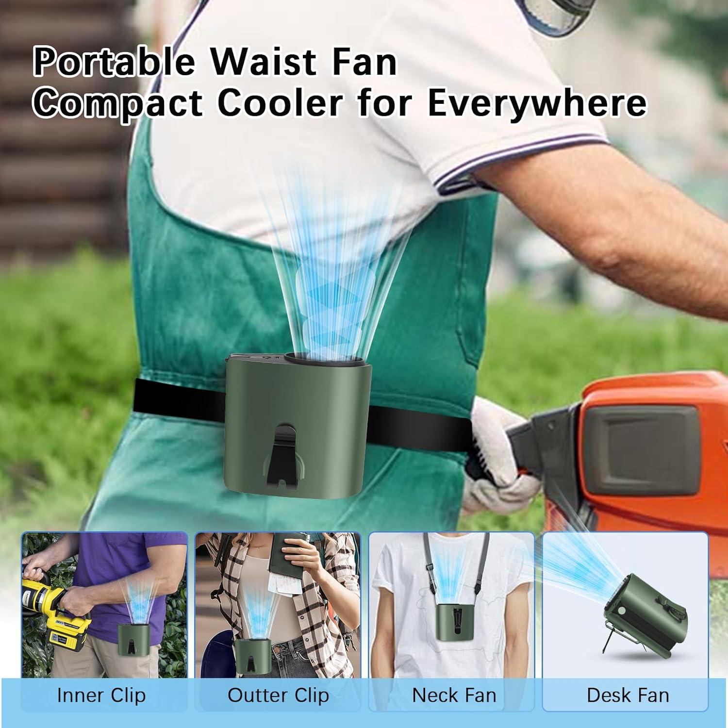 Ventilador de Cintura Portátil VerveCielo 5 Velocidades 10000mAh