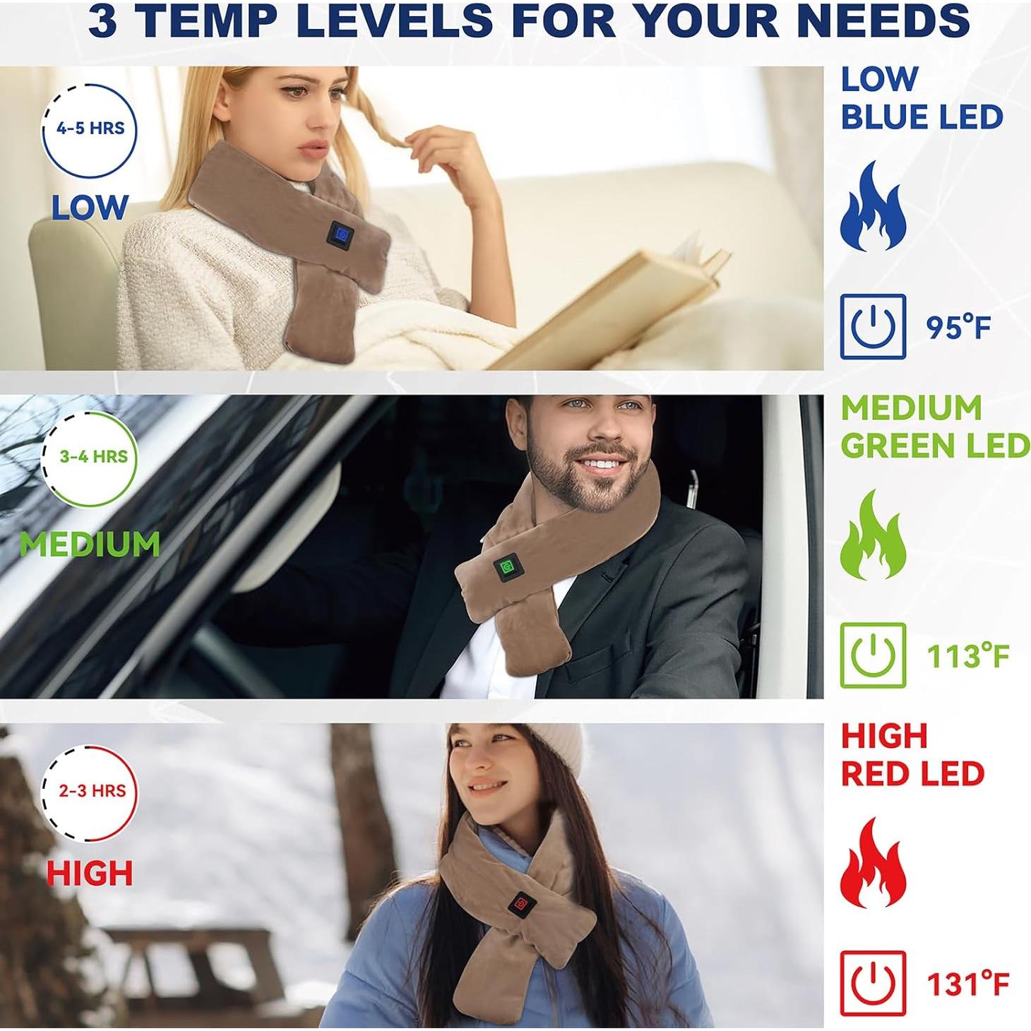 Bufanda Calentada Inalámbrica QOTOLY con Batería 5000mAh