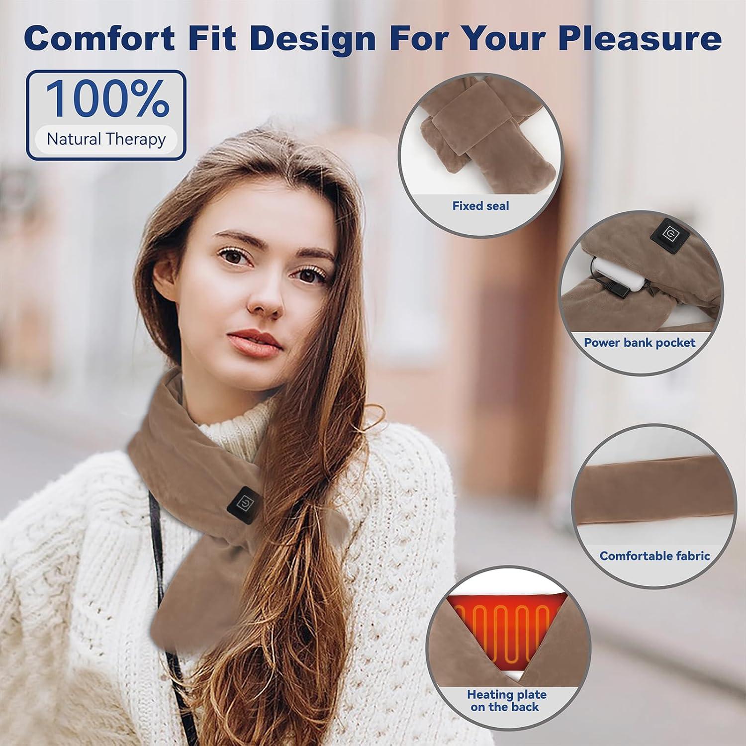 Bufanda Calentada Inalámbrica QOTOLY con Batería 5000mAh